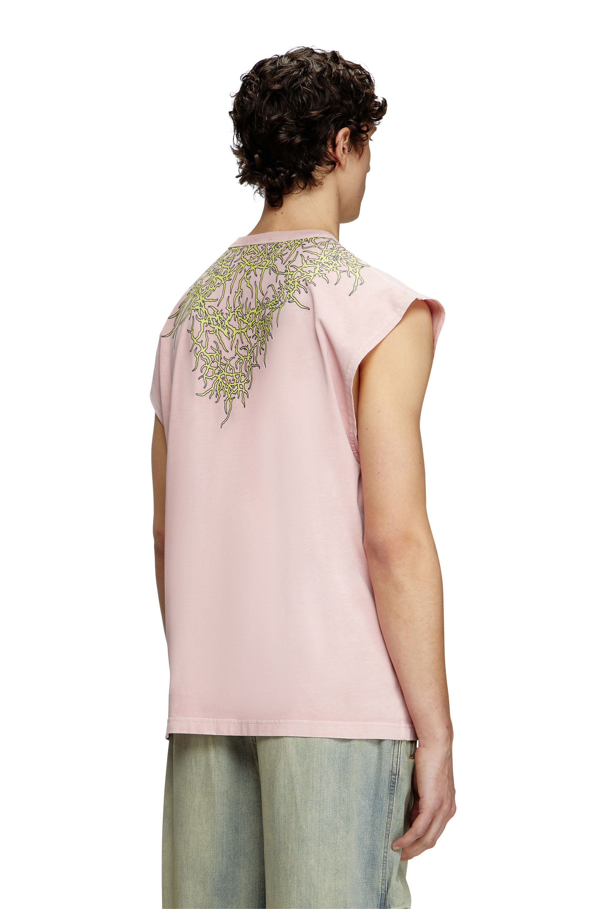 Diesel - T-BOXT-SL-R1, Male's Tank top with tattoo graphics in ピンク / ホワイト - 4