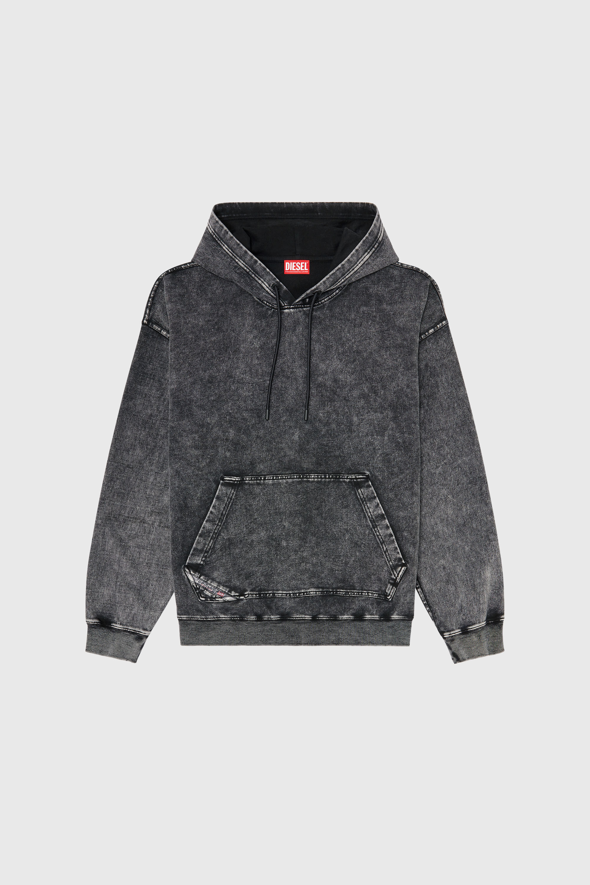 Diesel - S-BOXT-HOOD-TUK, Male's プルオーバーパーカー in ダークグレー - 2