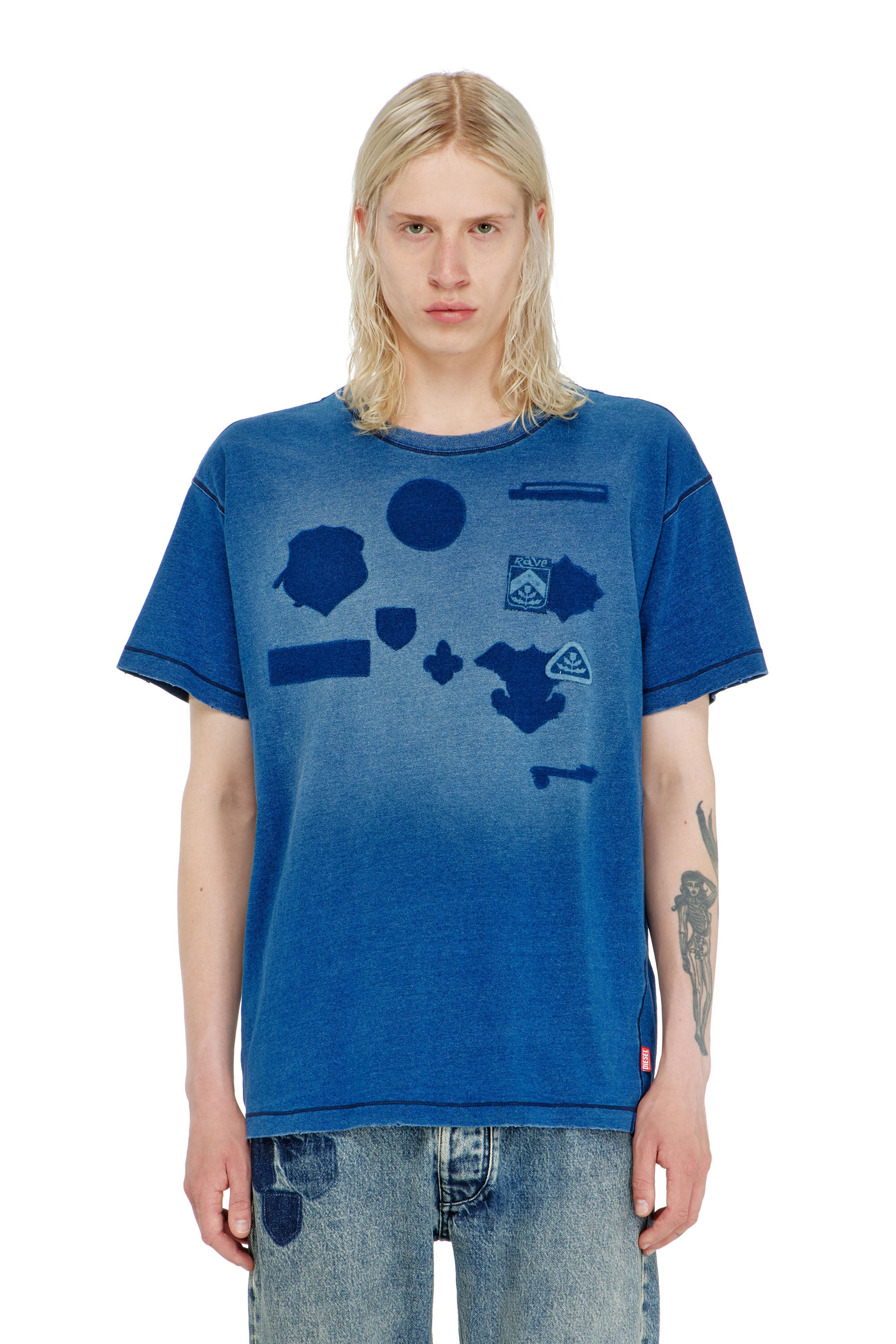 Diesel - T-NOX, Male's Tシャツ in ミディアムブルー - 5