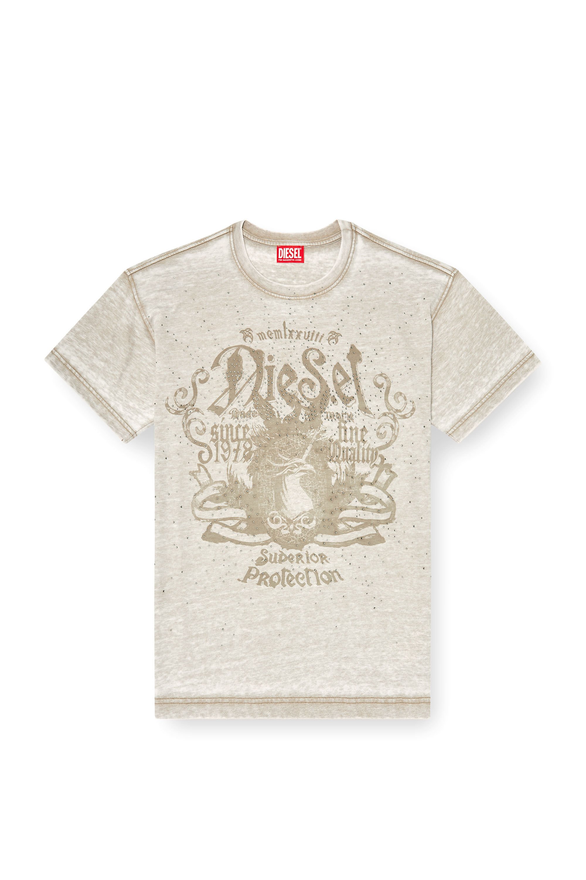 Diesel - T-NORM-AA8, Male's Tシャツ in ベージュ - 2