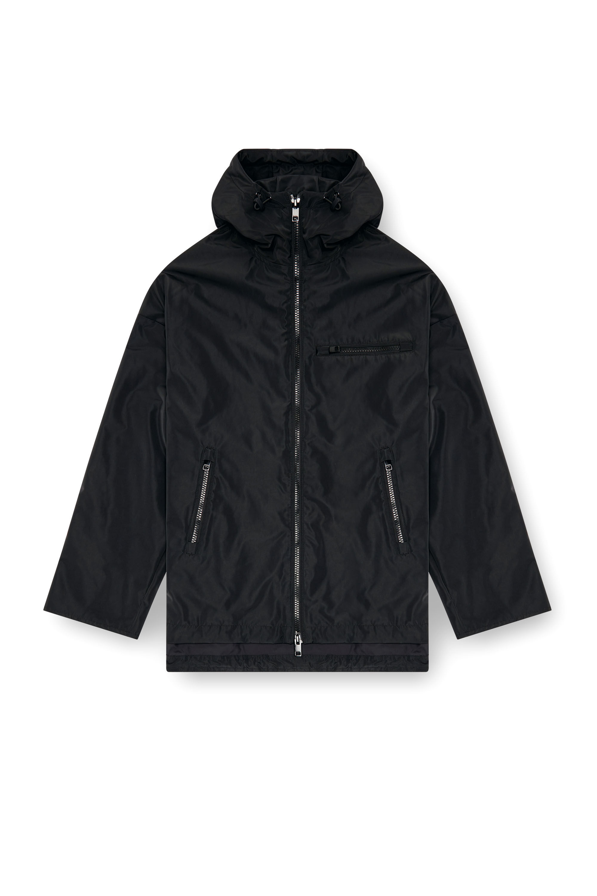 J-HOSTEND Hooded windbreaker with Oval D logo｜ブラック｜メンズ 