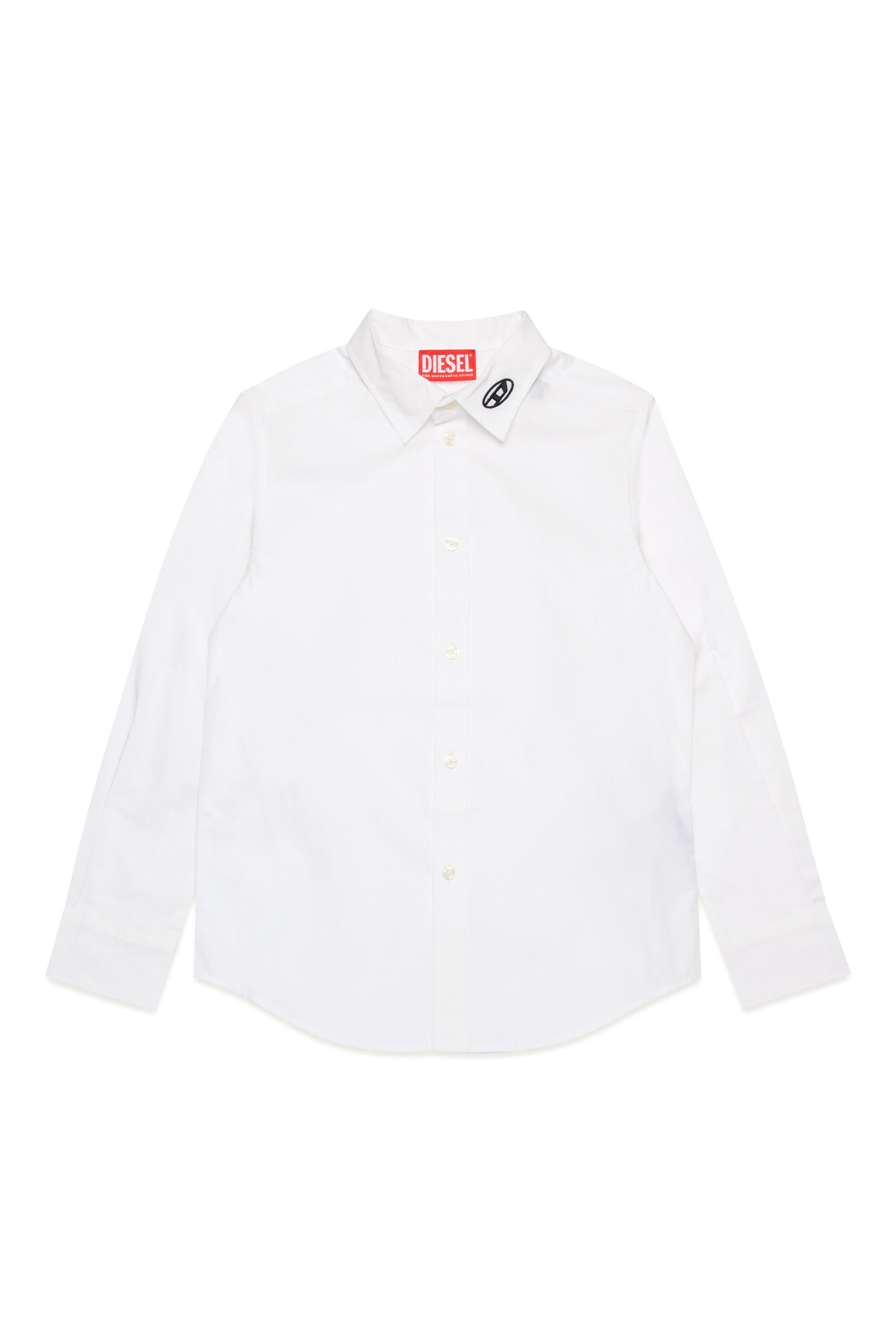 Diesel - CPINGO, Male's Long-sleeve shirt with Oval D embroidery in ホワイト - 1