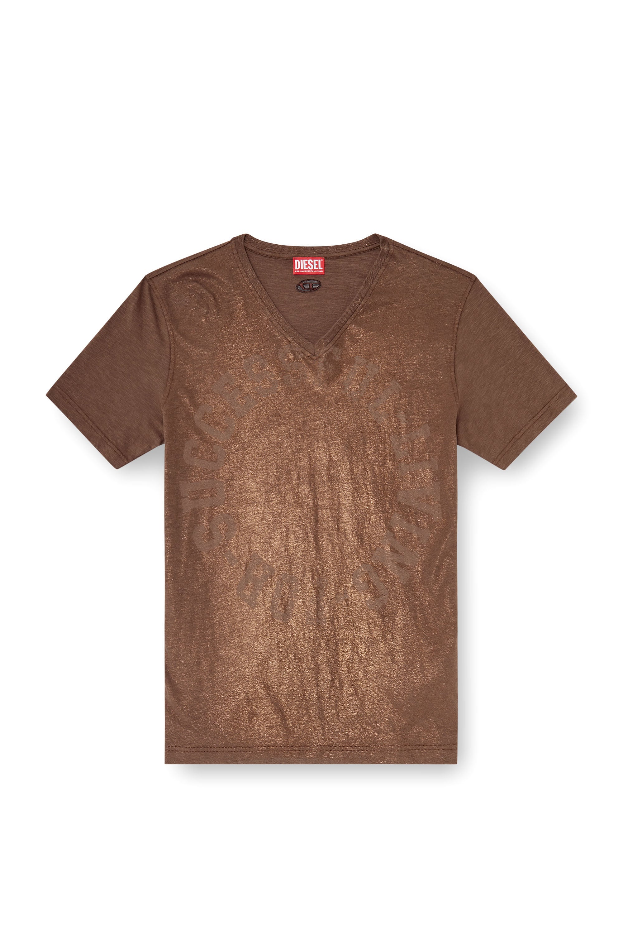 Diesel - T-ANSY-V, Male's Tシャツ in ブラウン - 2