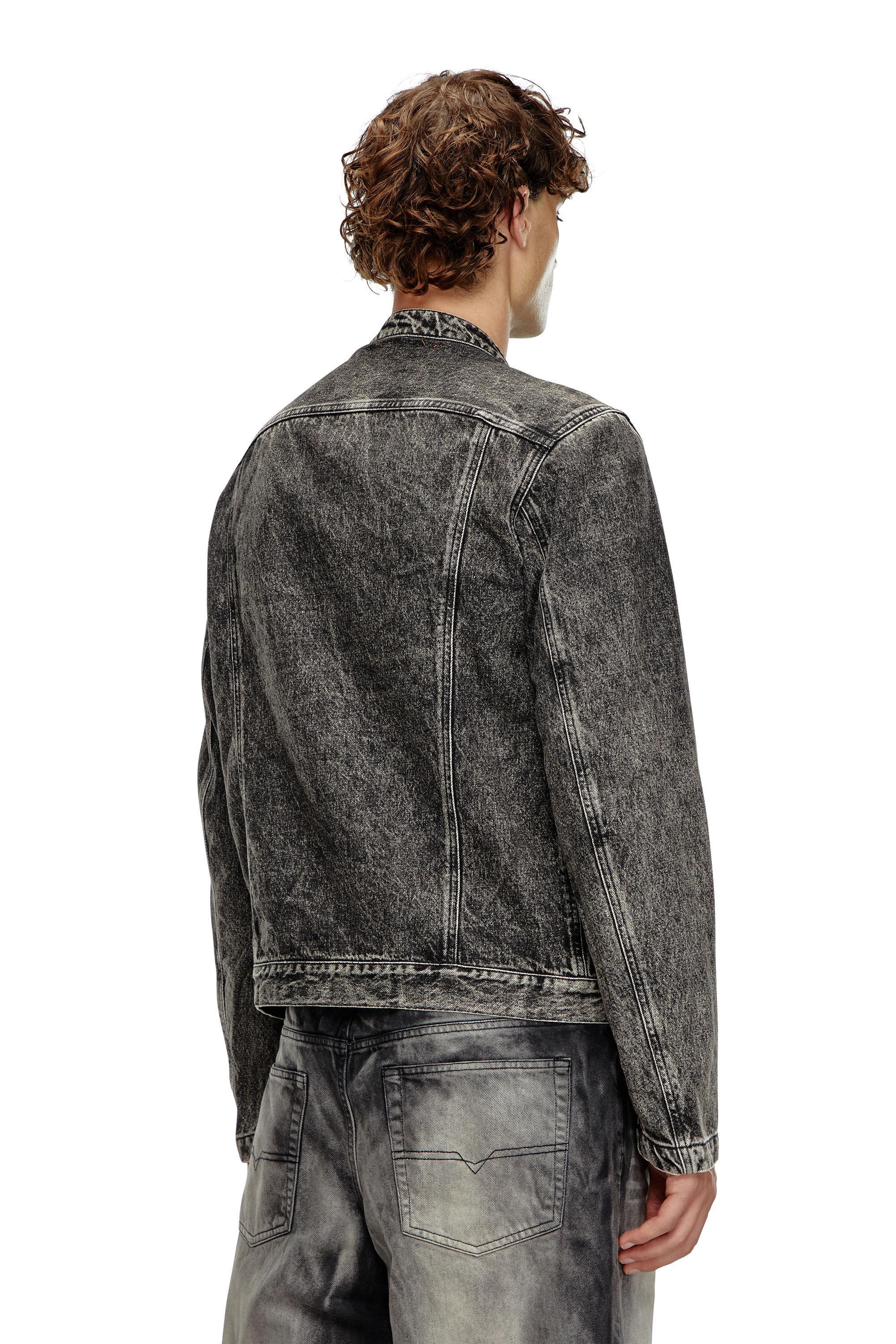 最大10%OFFクーポン D-GLORY-S1 Denim moto jacket with embossed logo｜ブラック ジャケット・アウター