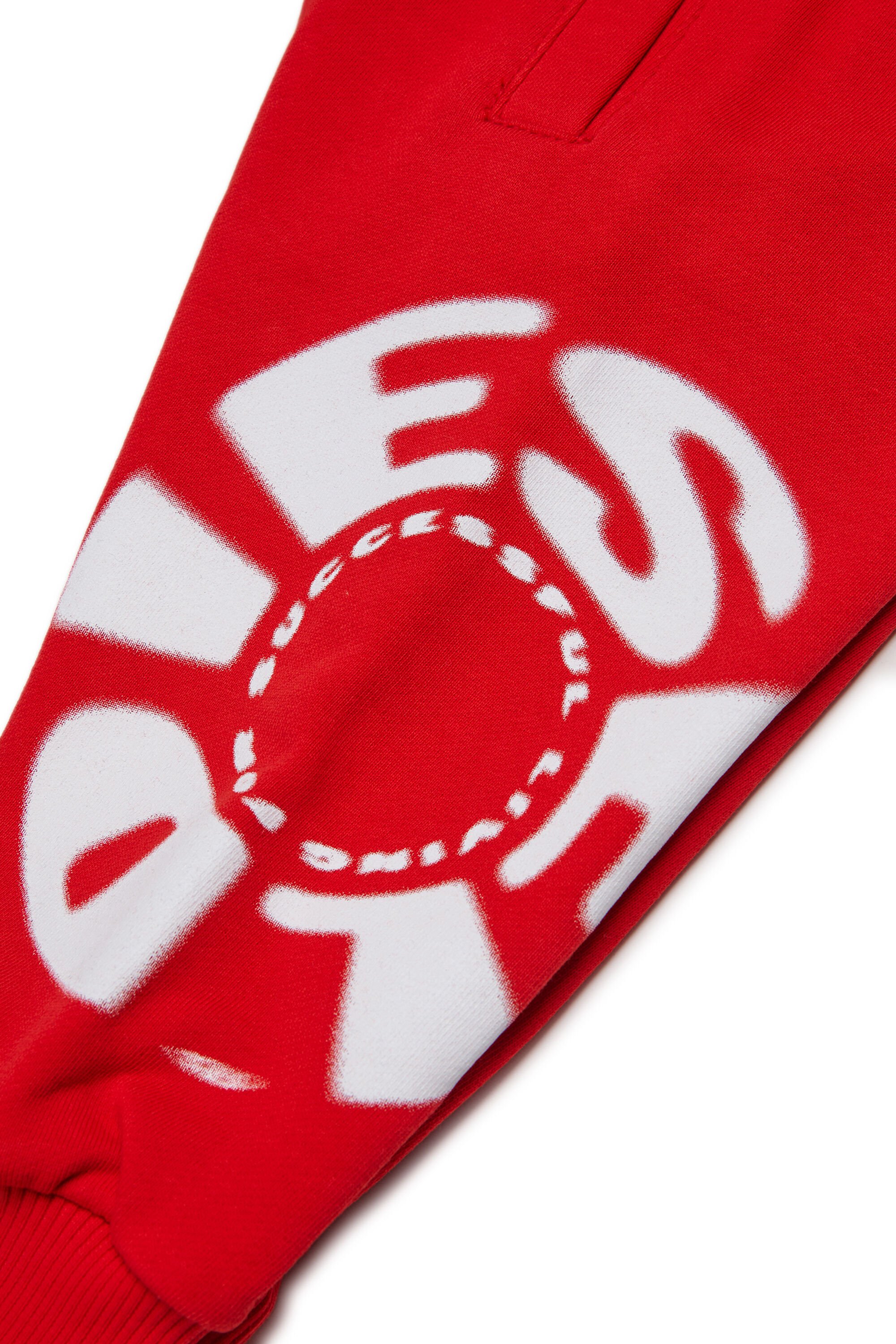 Diesel - PRAVONB, Male's Cotton pants with printed logo in レッド - 4