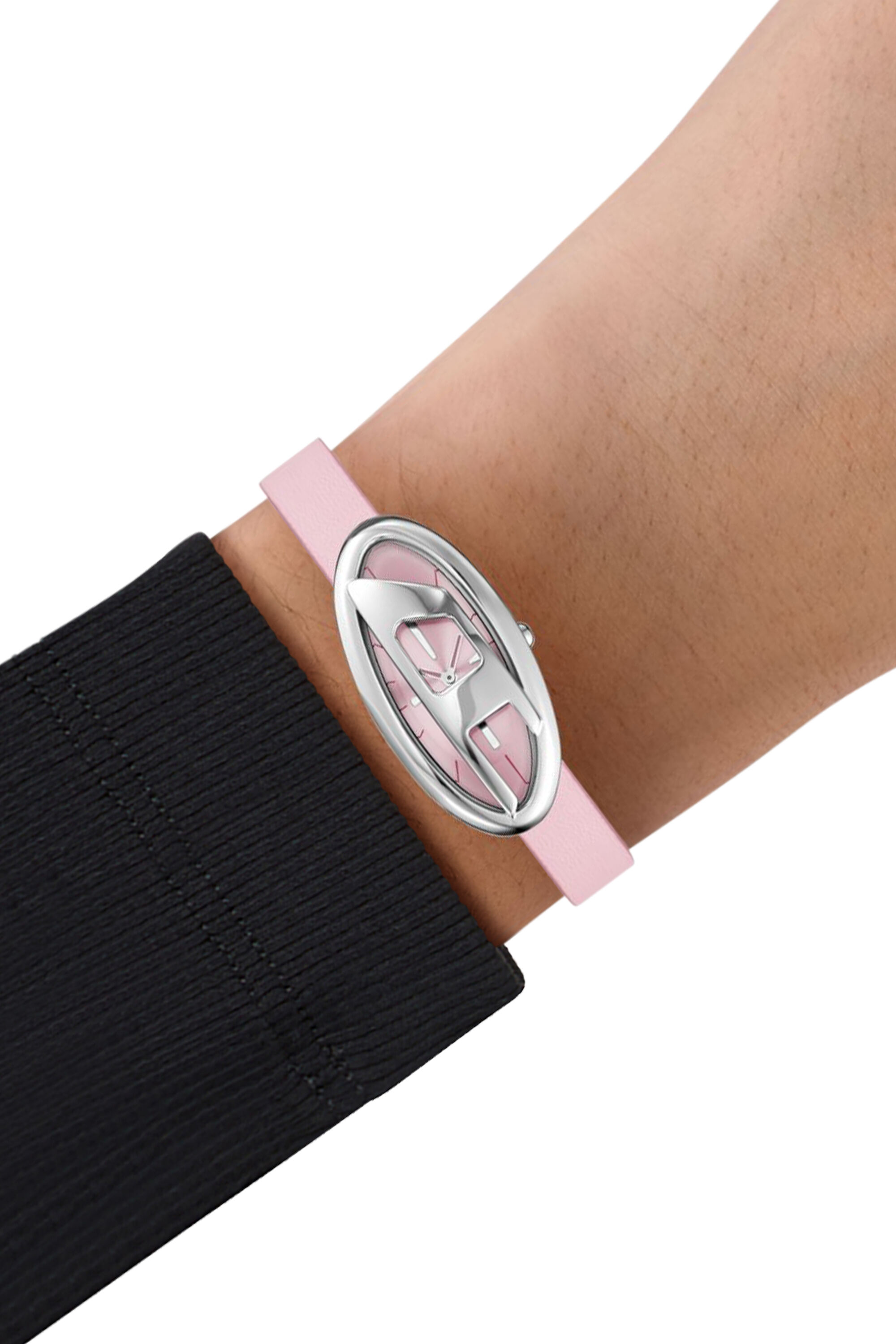 Diesel - DZ5621 WATCH, Female's D-Era Two-Hand Leather Watch in ピンク / ホワイト - 4