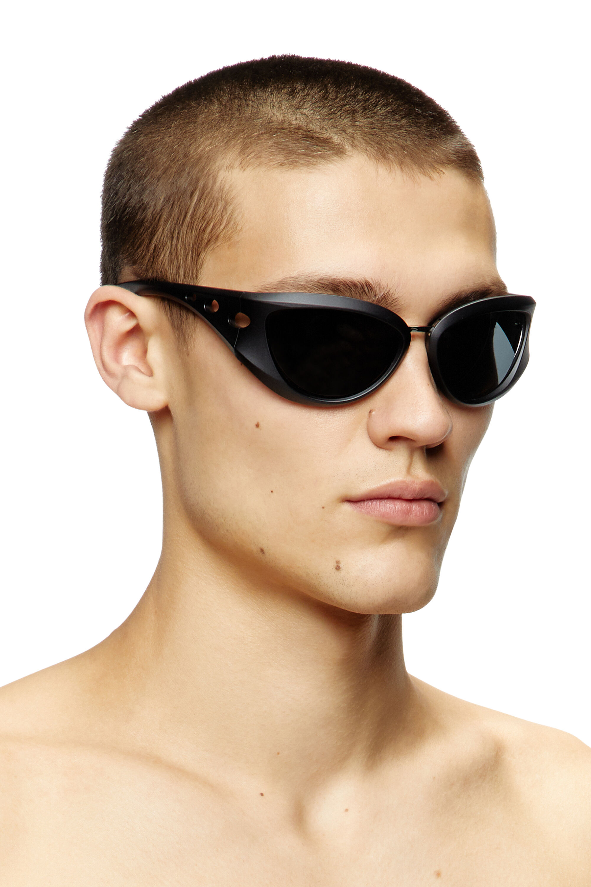 Diesel - 0DL3007U, Unisex's Cat-eye style sunglasses in ブラック - 4