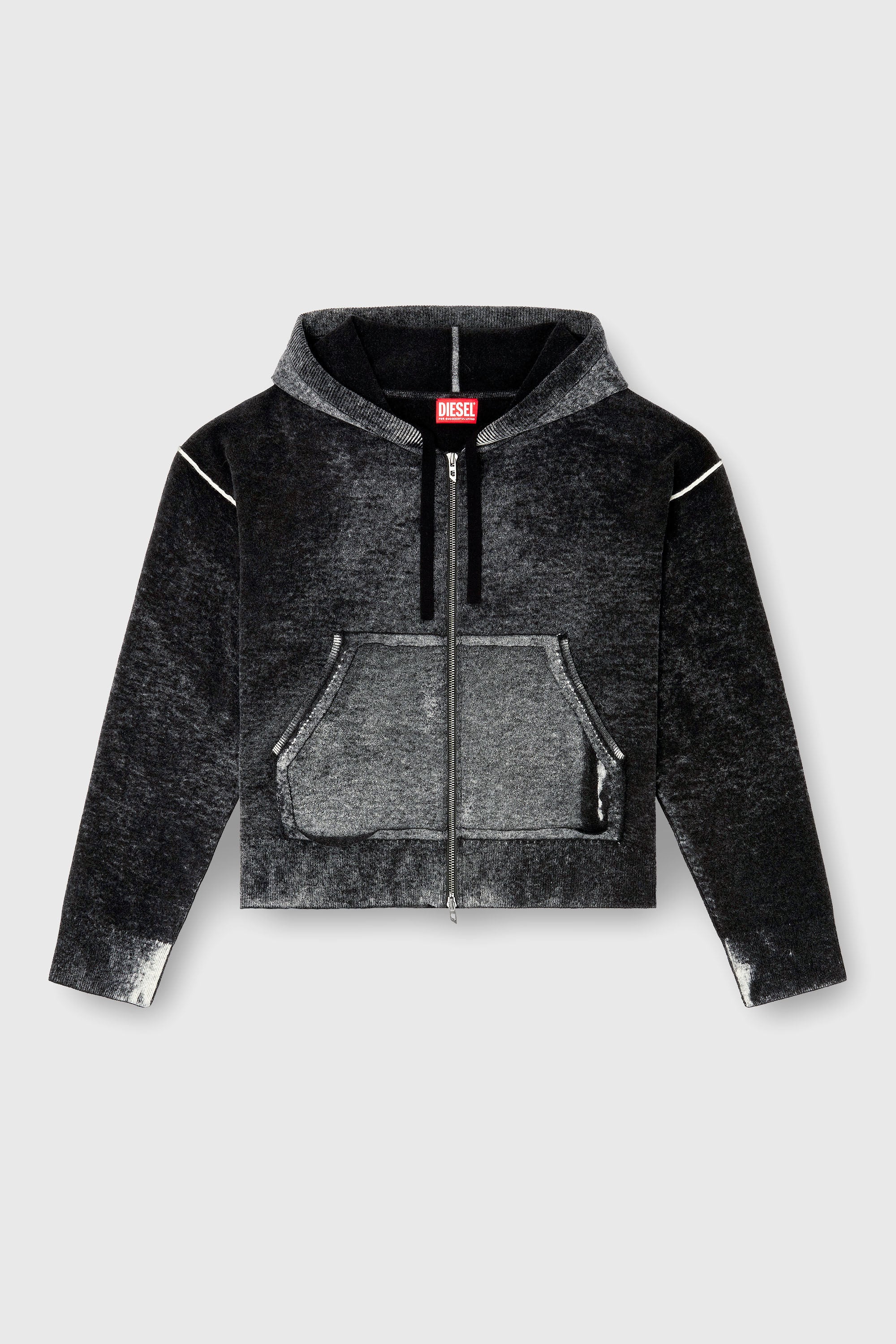 Diesel - M-HERMINE, Female's ニットパーカー in ブラック/グレー - 2