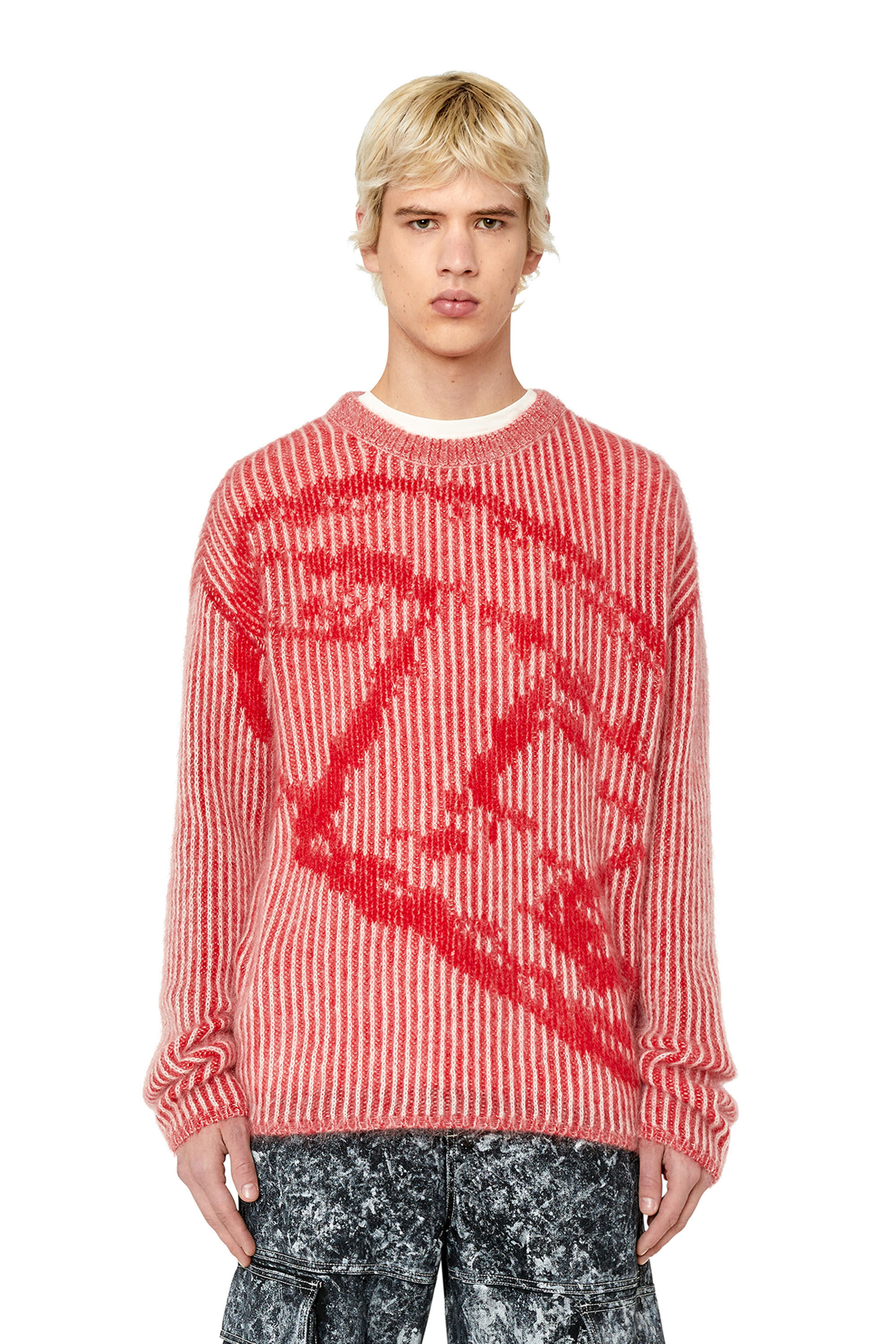 Diesel - K-EDRO, Male's ニット モヘア ローゲージ in レッド - 3
