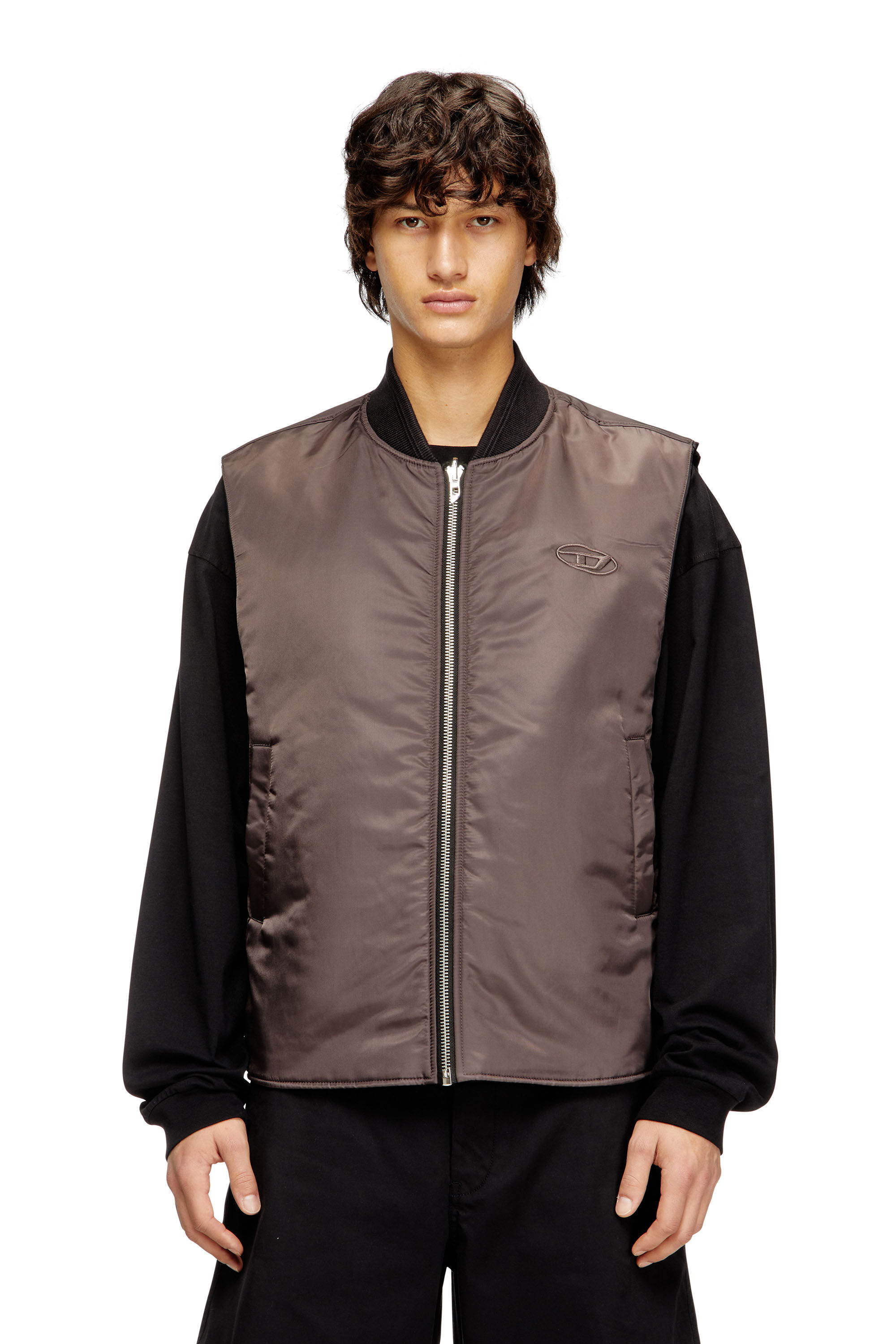 W-TYPE-D1-SL ジップアップベスト｜ブラック｜メンズ｜DIESEL