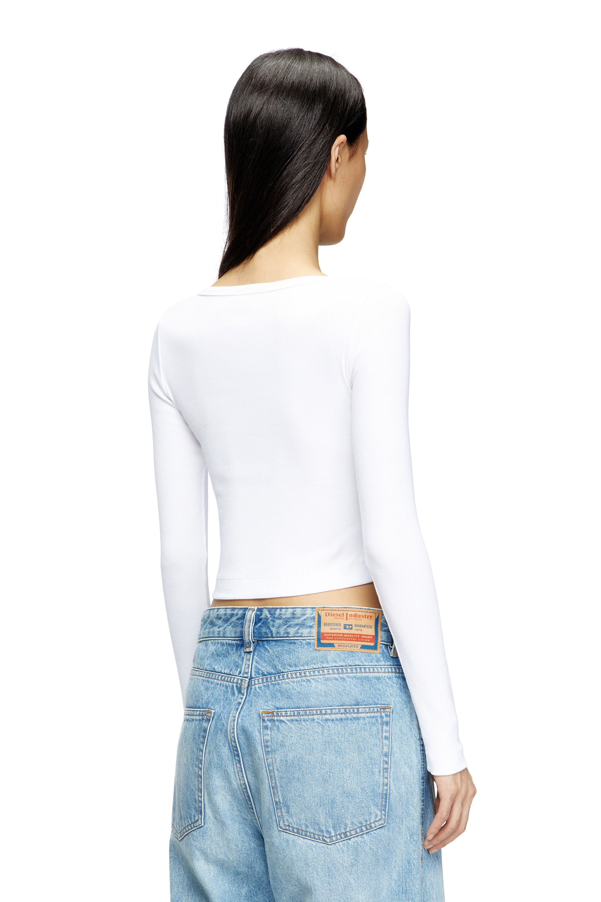 Diesel - T-BALLET-D, Female's Tシャツ Dロゴ in ホワイト - 4
