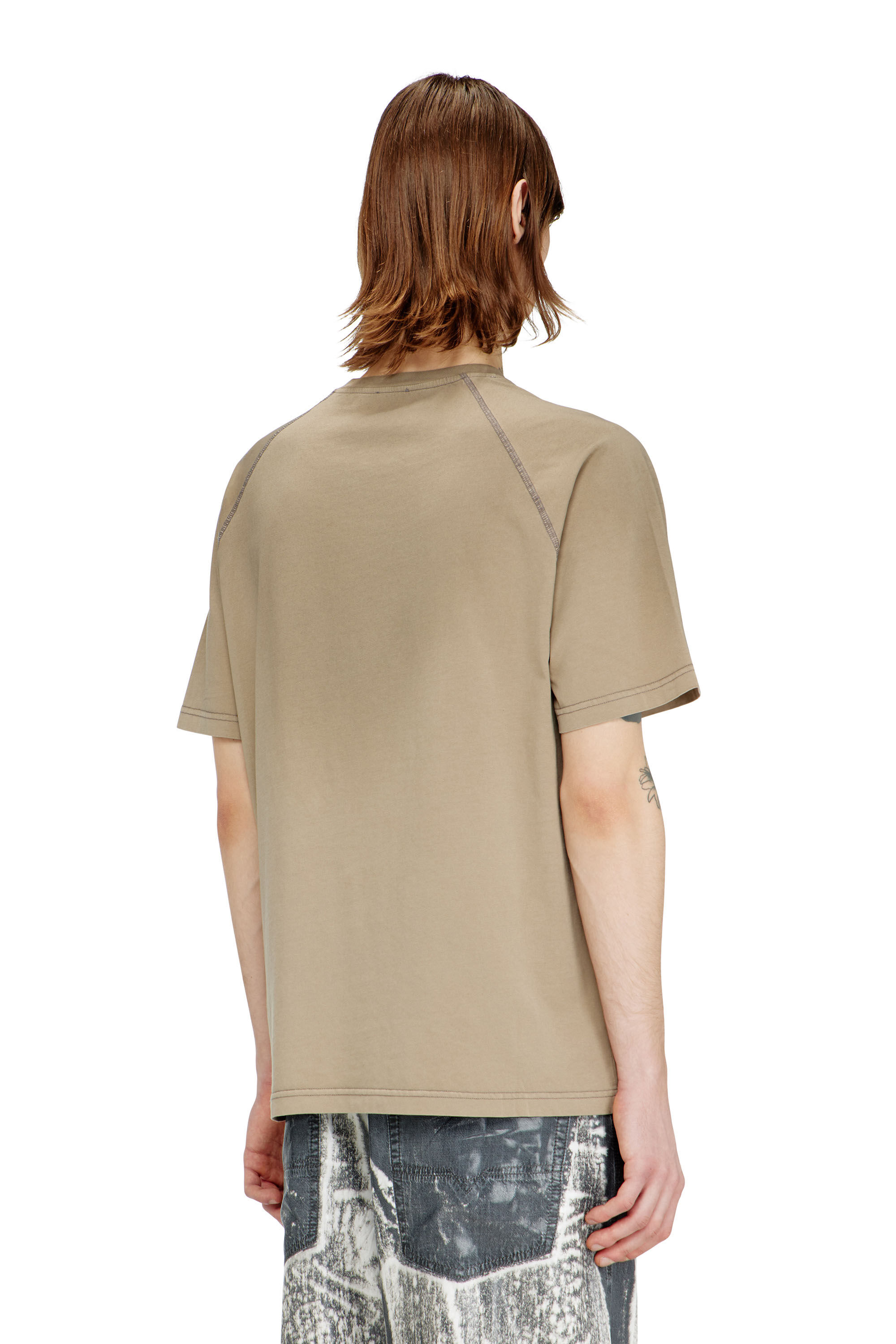 Diesel - T-FORB, Male's T-shirt with logo graphic in ベージュ - 5