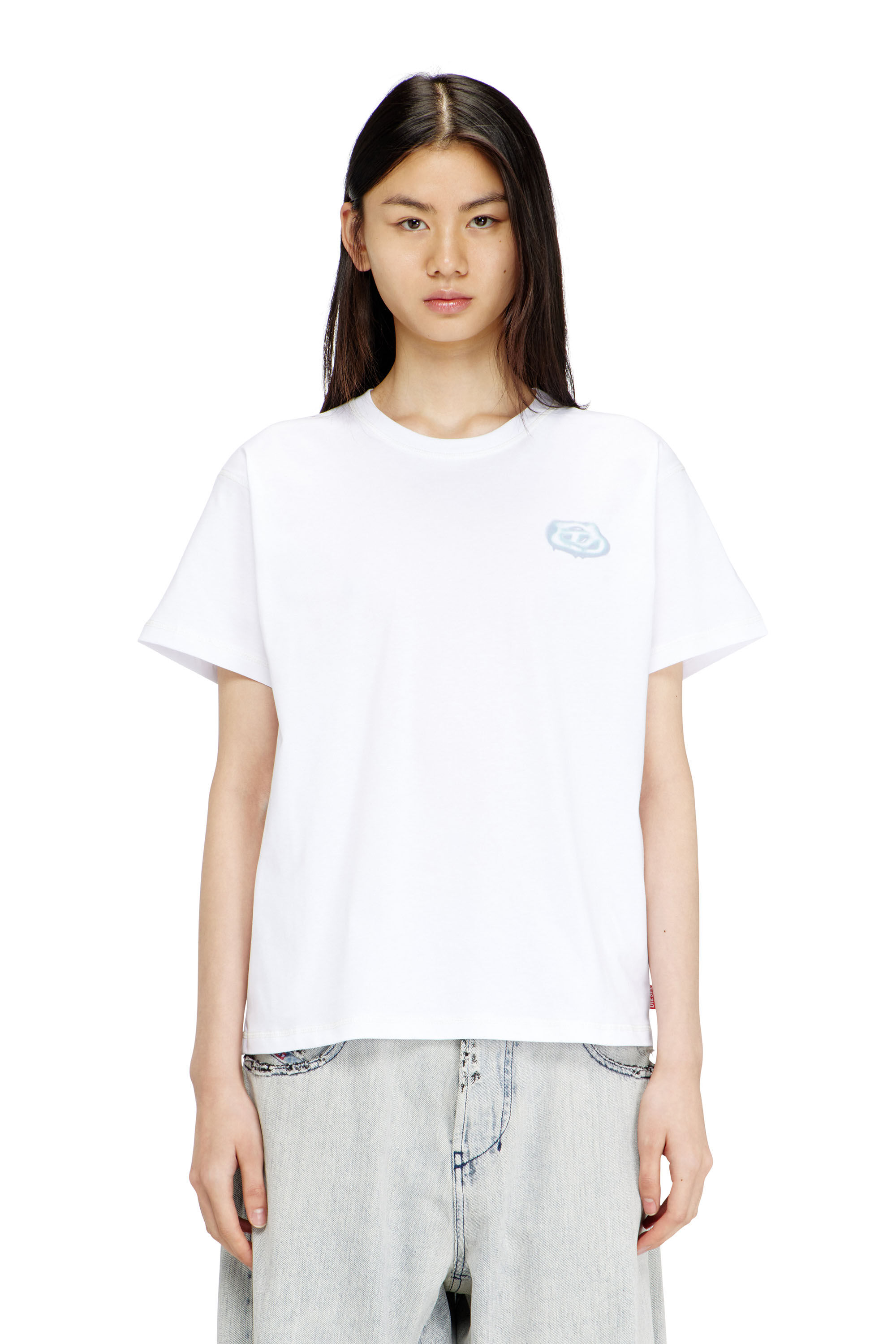 Diesel - T-NORMY-S7, Female's T-shirt with Oval D print in ホワイト - 3
