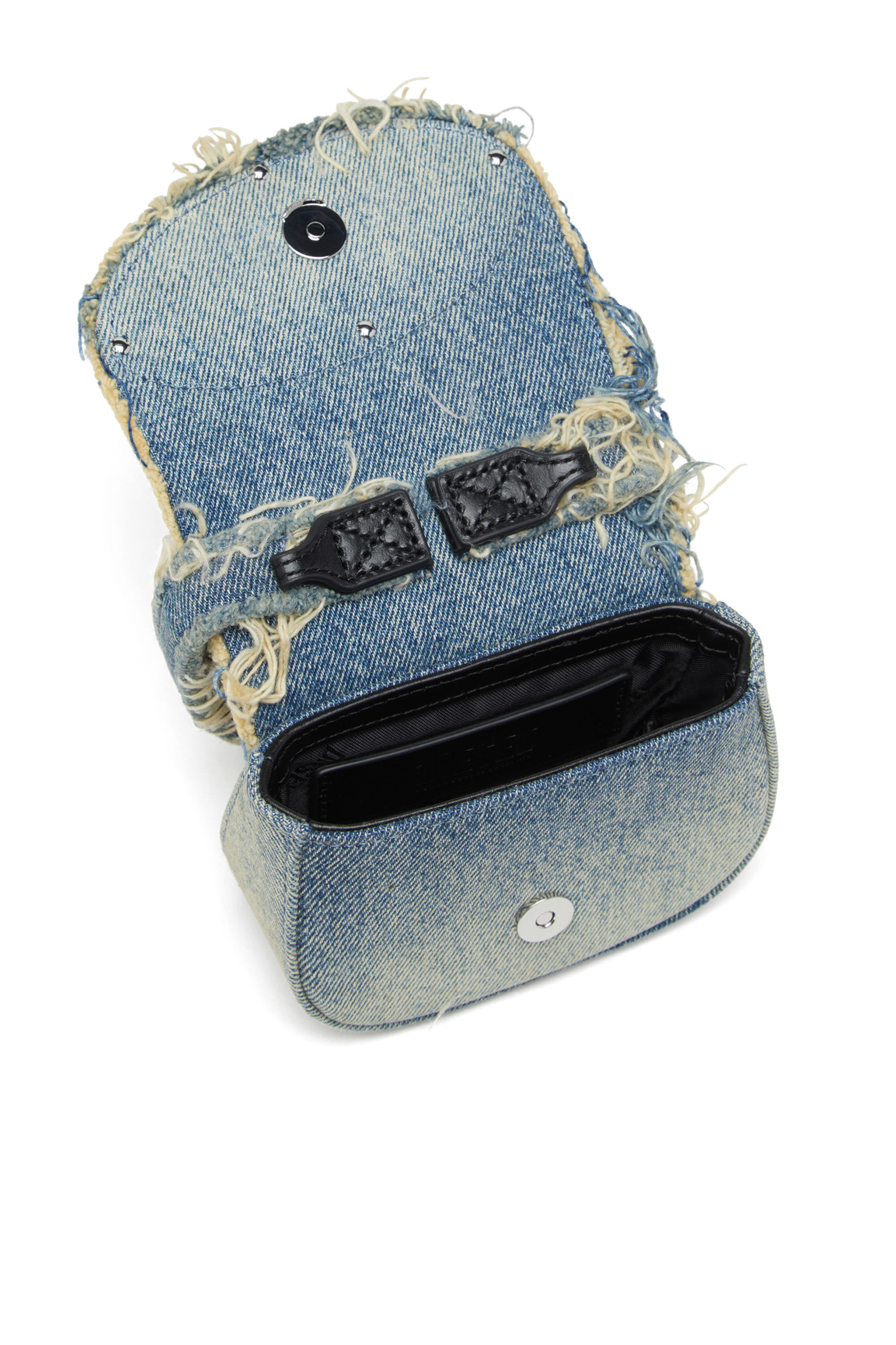 Diesel - 1DR XS, Female's 1DR XS-Iconic mini bag in denim and crystals in ブルー - 5