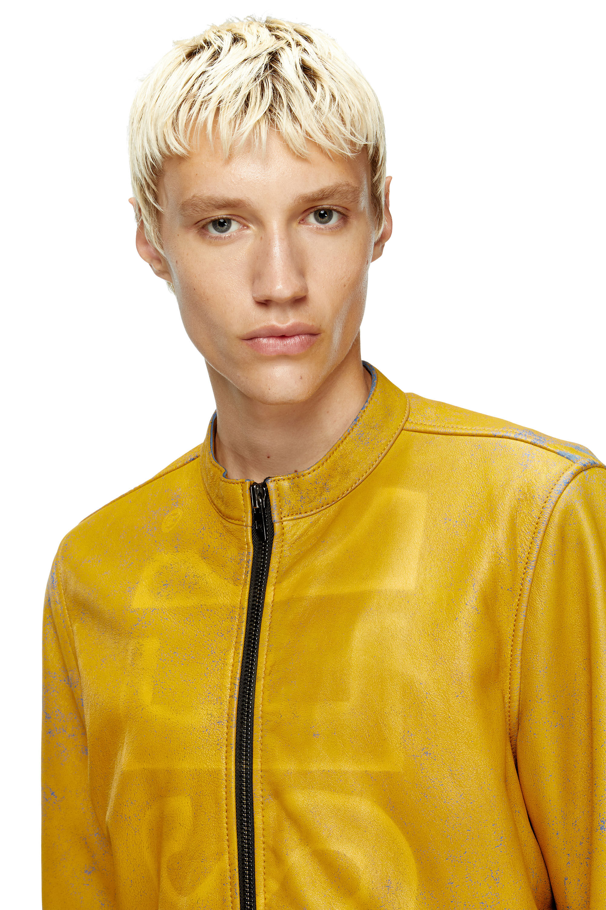 Diesel - L-EVERT-A, Male's レザージャケット in イエロー - 4