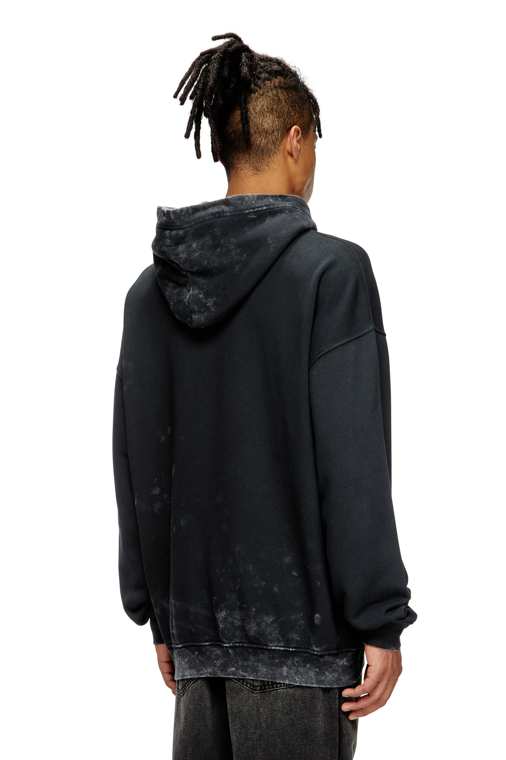 Diesel - S-BOXT-HOOD-T10, Male's Hoodie with cut-out metal Oval D in ブラック - 3