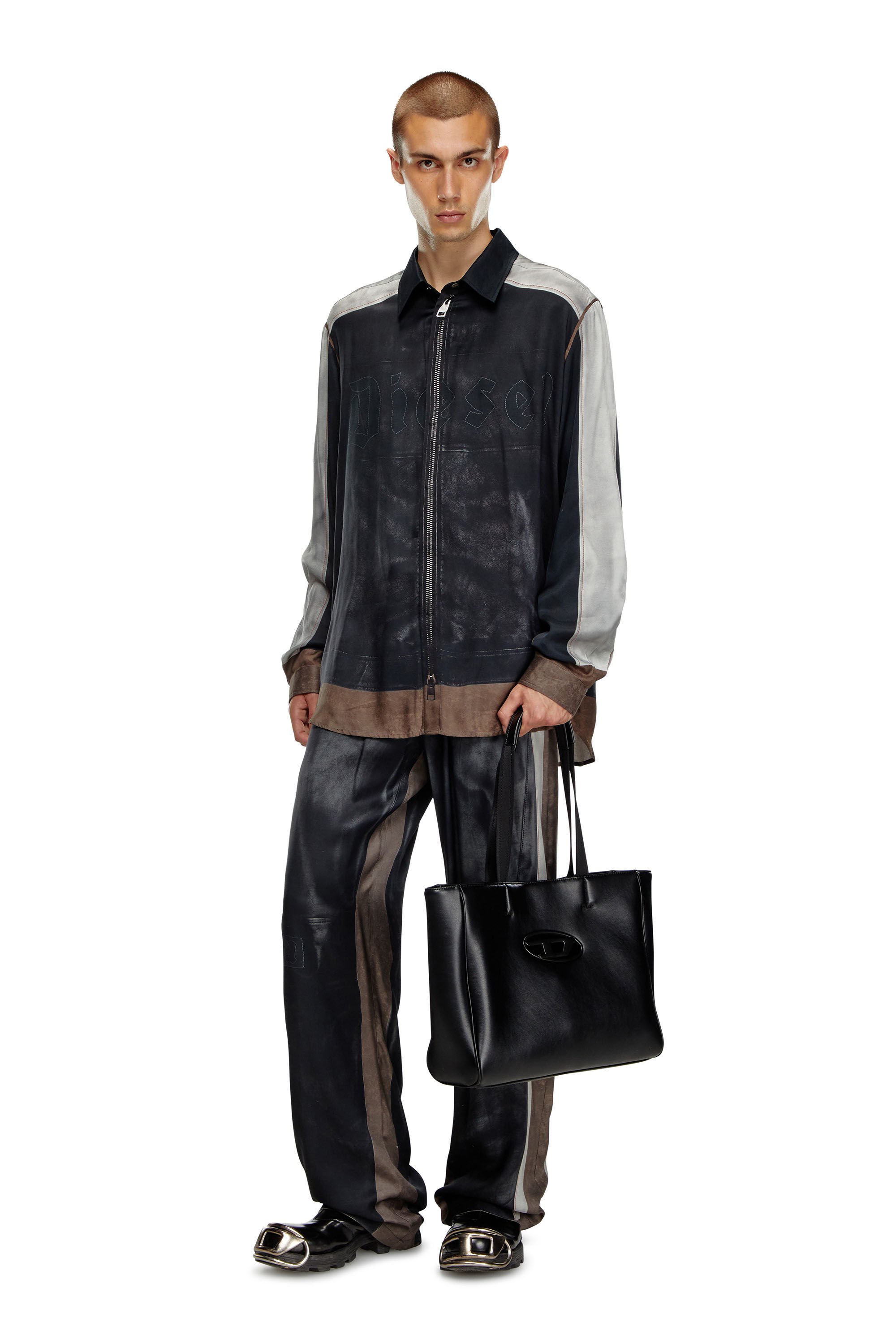 Diesel - HOLI-D SHOPPER EW, Unisex's Holi-D-Square shopper in bonded neoprene in ブラック - 1