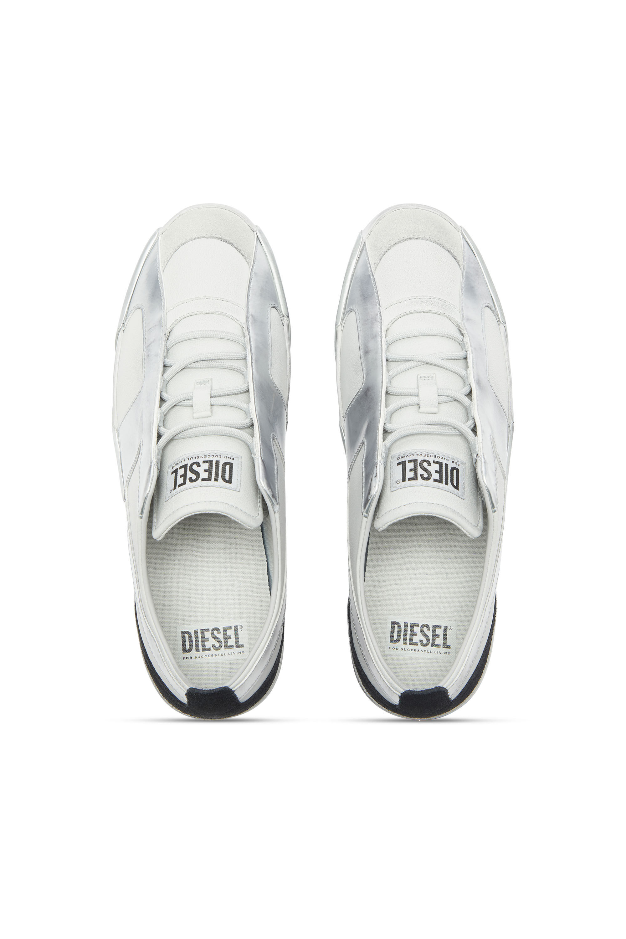 Diesel - S-SLANTE-D LOW, Male's ローカットスニーカー in ホワイト/シルバー - 5