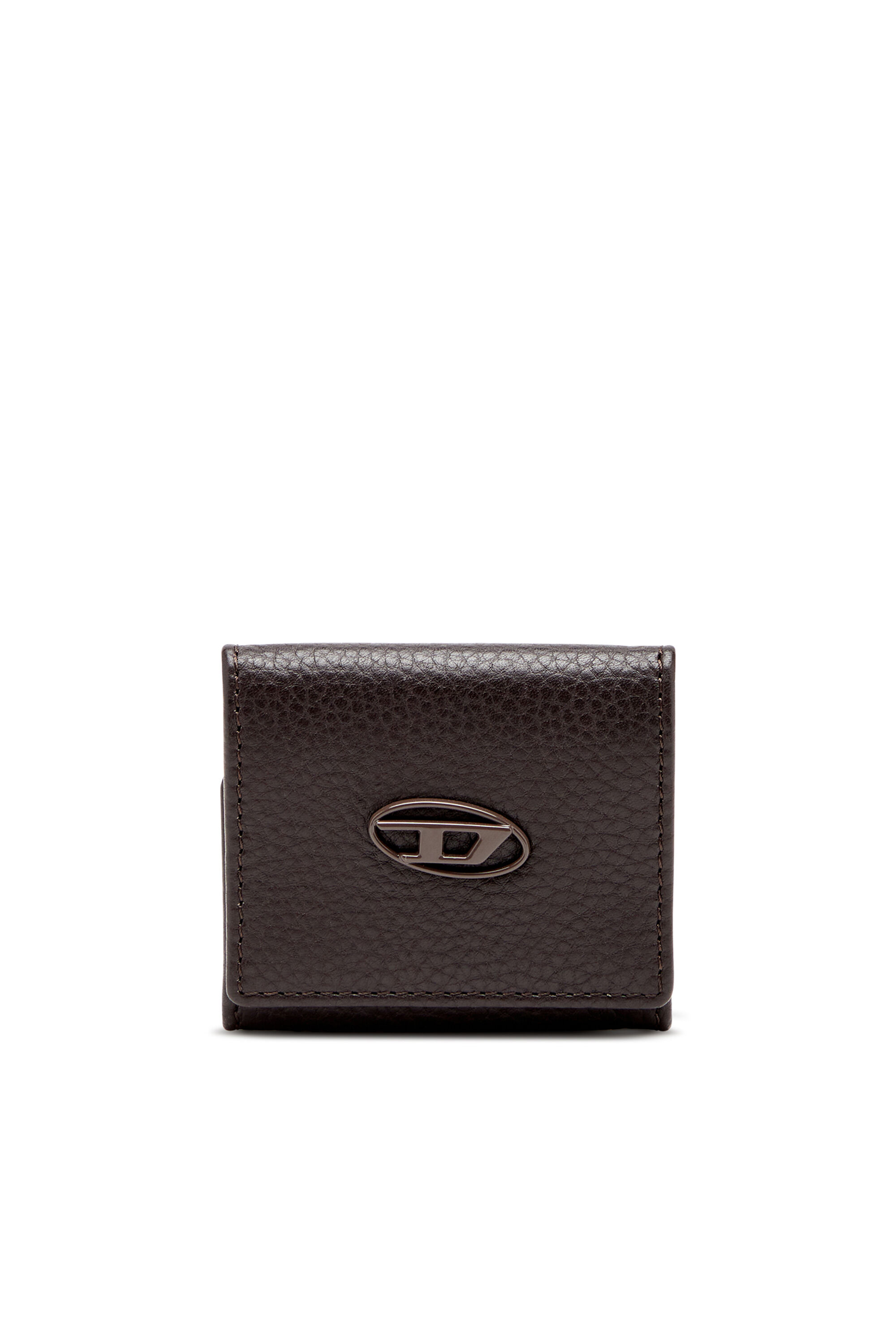 Diesel - HISSU EVO COIN CASE, Male's Coin purse in grainy leather in ダークブラウン - 1