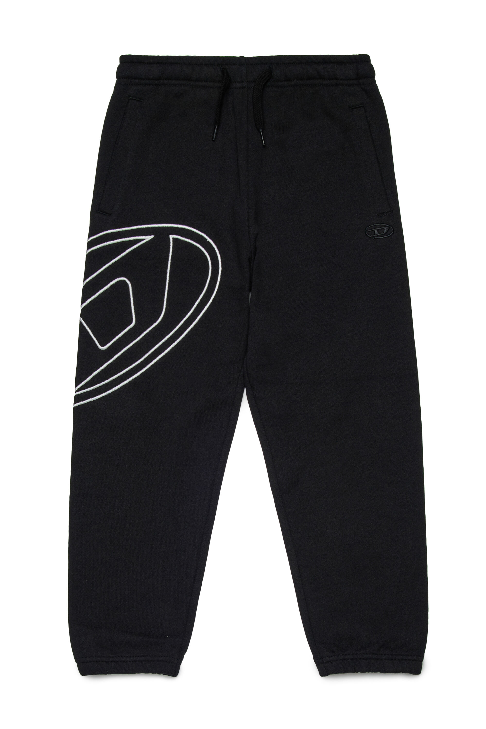 Diesel - PMARKYMEGOVALD, Male's Sweatpants with mega Oval D embroidery in ブラック - 1