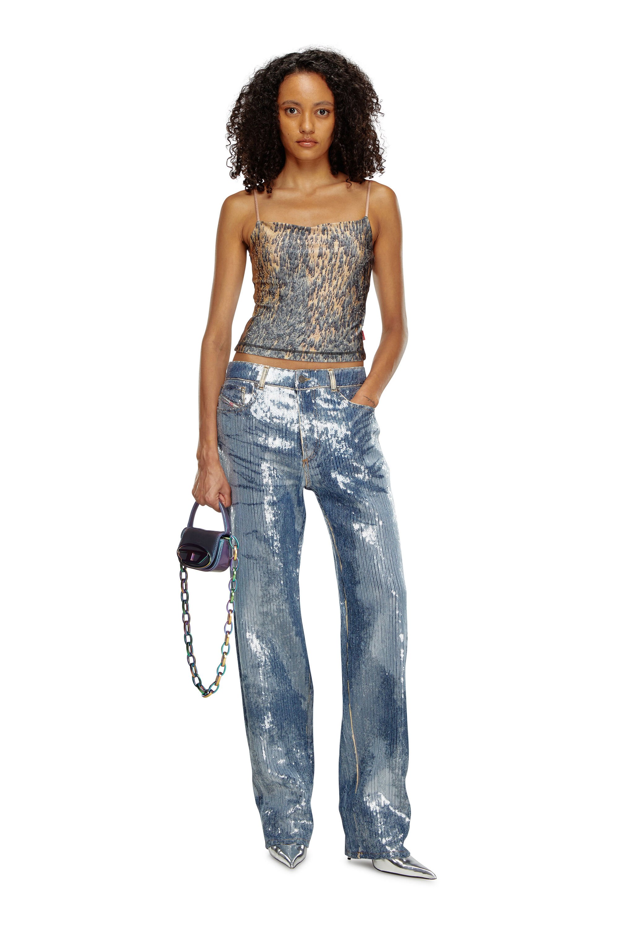 Diesel - 1DR XS, Female's 1DR XS-Iconic iridescent mini bag in アジュール - 1