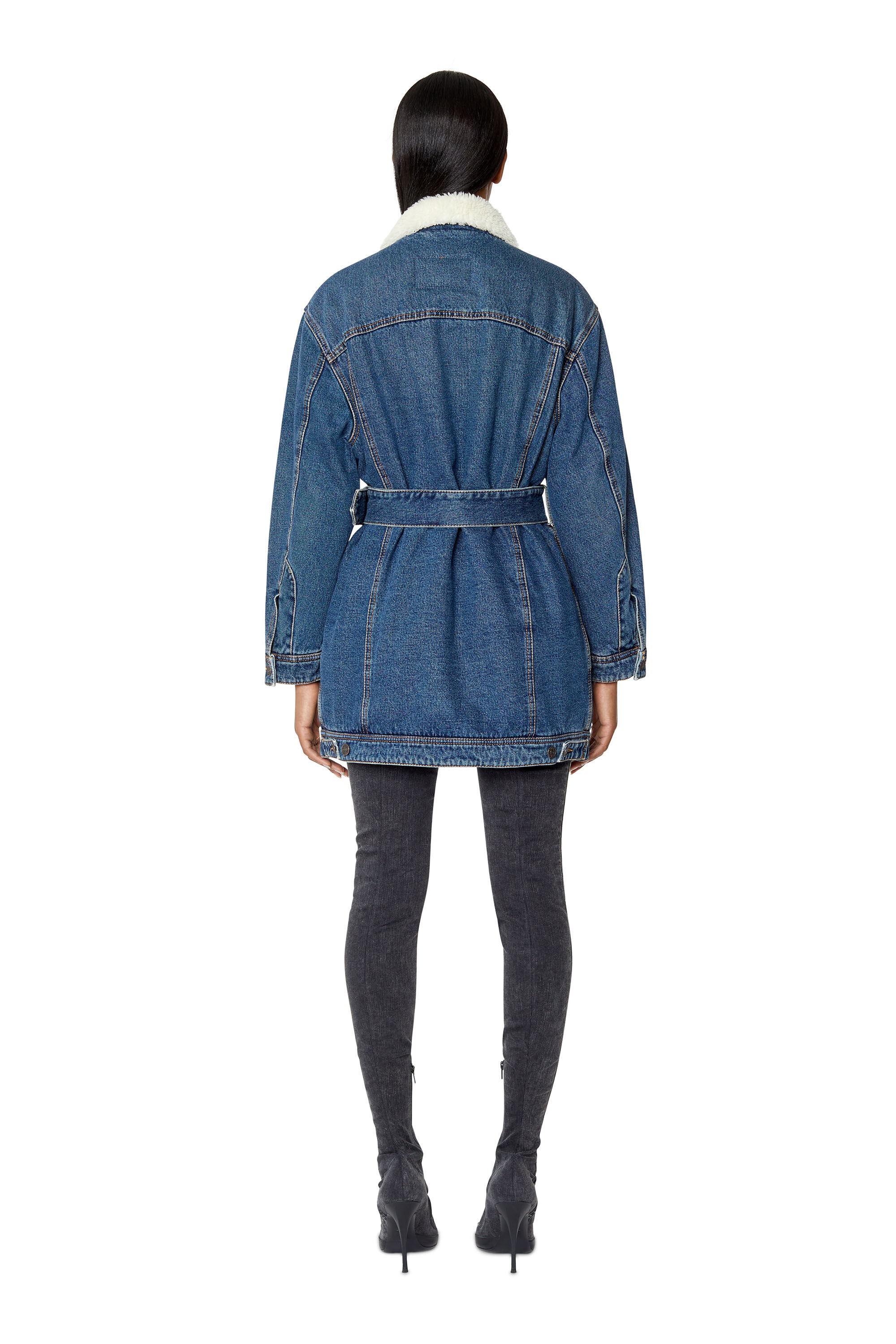 Diesel - DE-FLAMINIA-T, Female's レディース ハーフ デニムジャケット in ミディアムブルー - 4