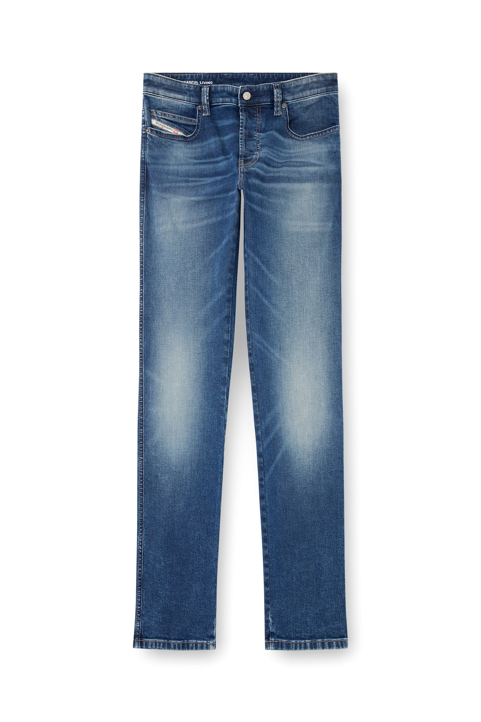 DIESEL 青 デニム風 ダメージ加工 ベルト DIESEL (ディーゼル