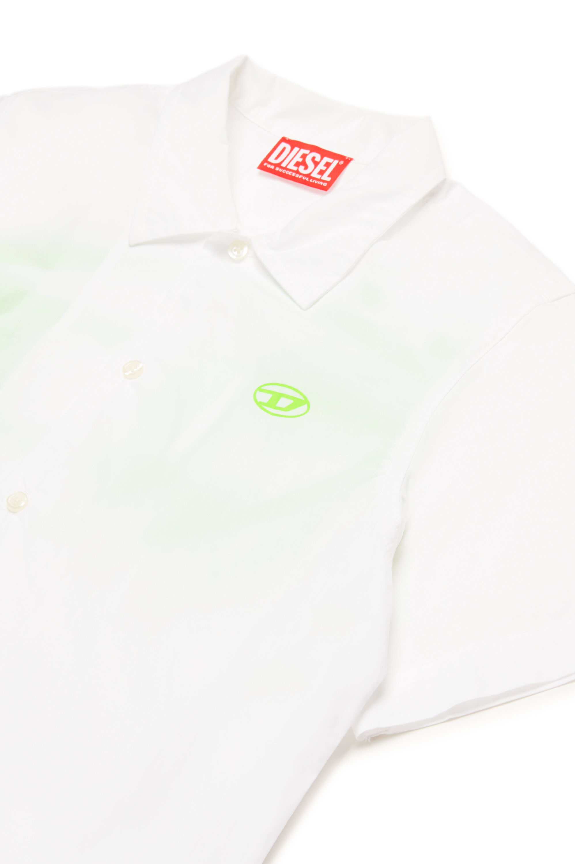 Diesel - MCPOLLY, Male's Short-sleeve shirt with Oval D print in ホワイト - 3
