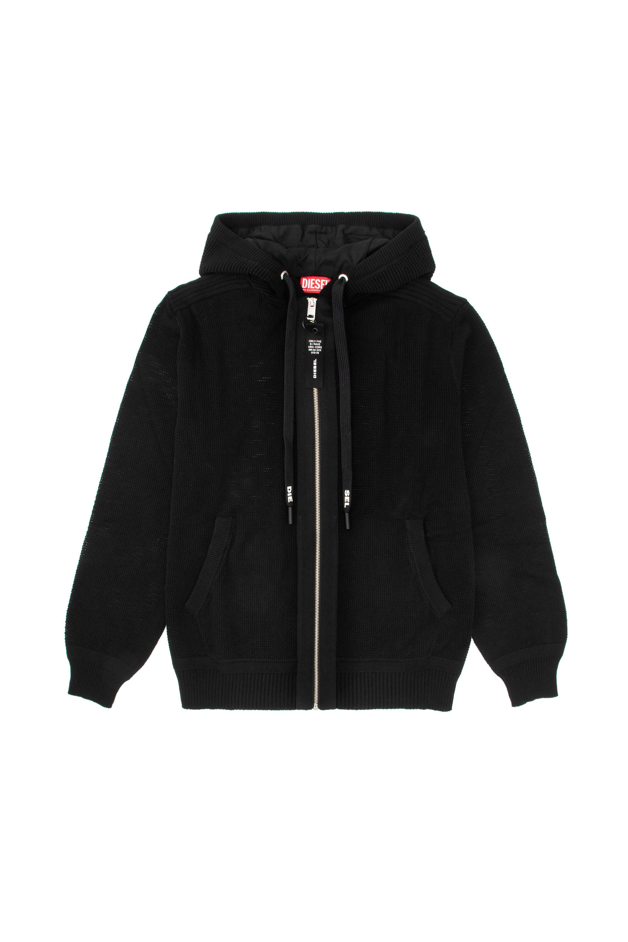 Diesel メッシュエフェクトジップアップニットパーカー K-LIDY-NEW 