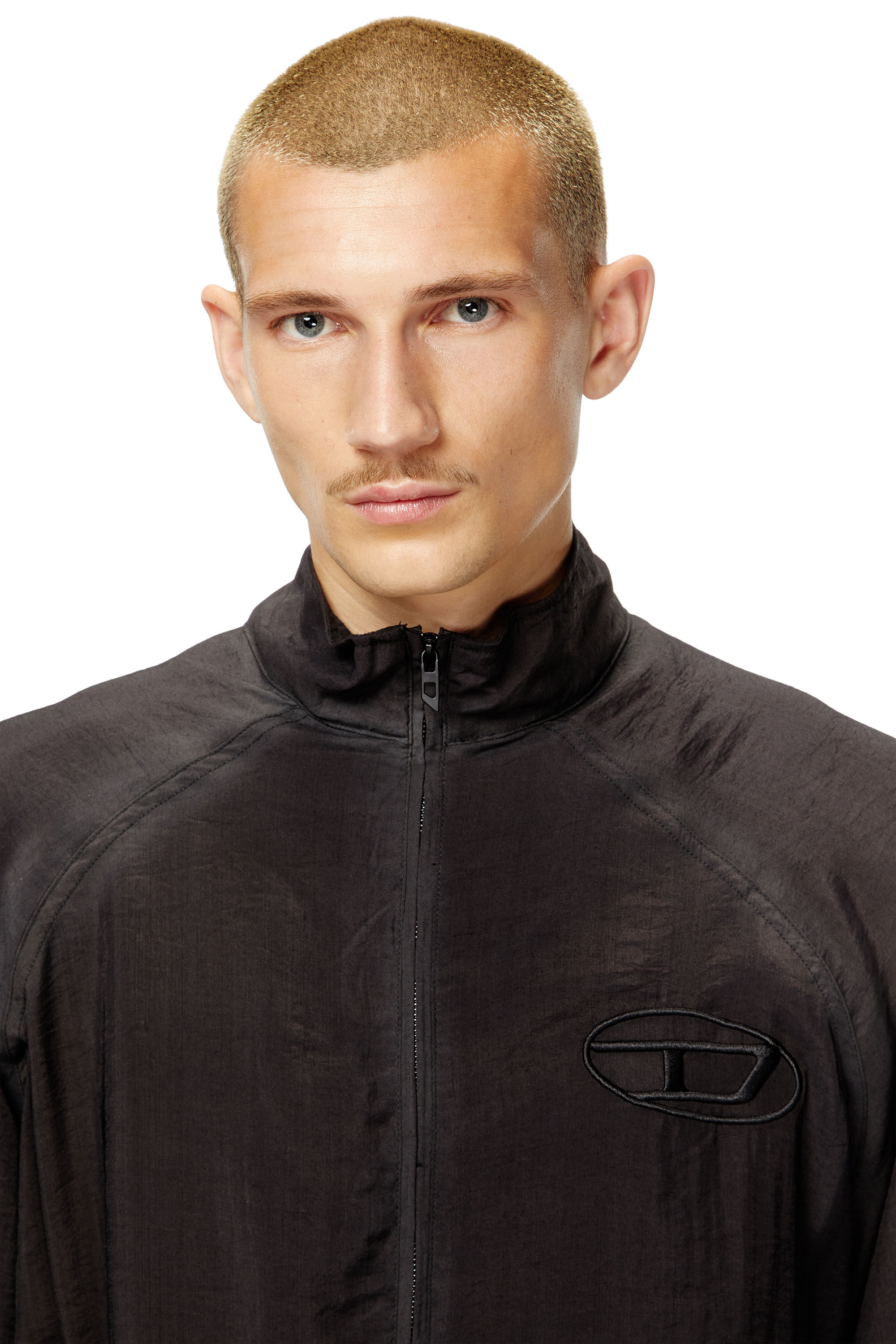 Diesel - J-HENRI-SOUVENIR, Male's Souvenir-style embroidered track jacket in ダークグレー - 3