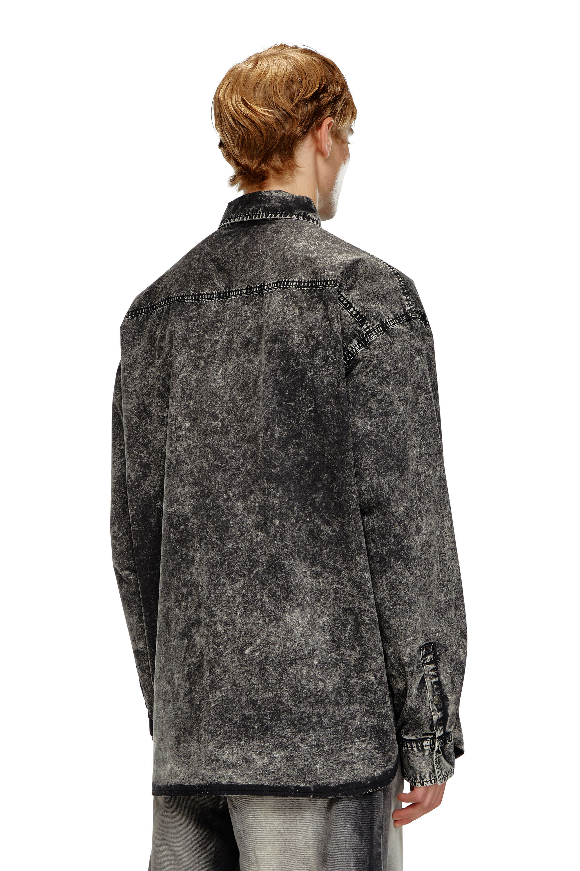 S-VEKEN Shirt in marbled cotton｜ブラック｜メンズ｜DIESEL