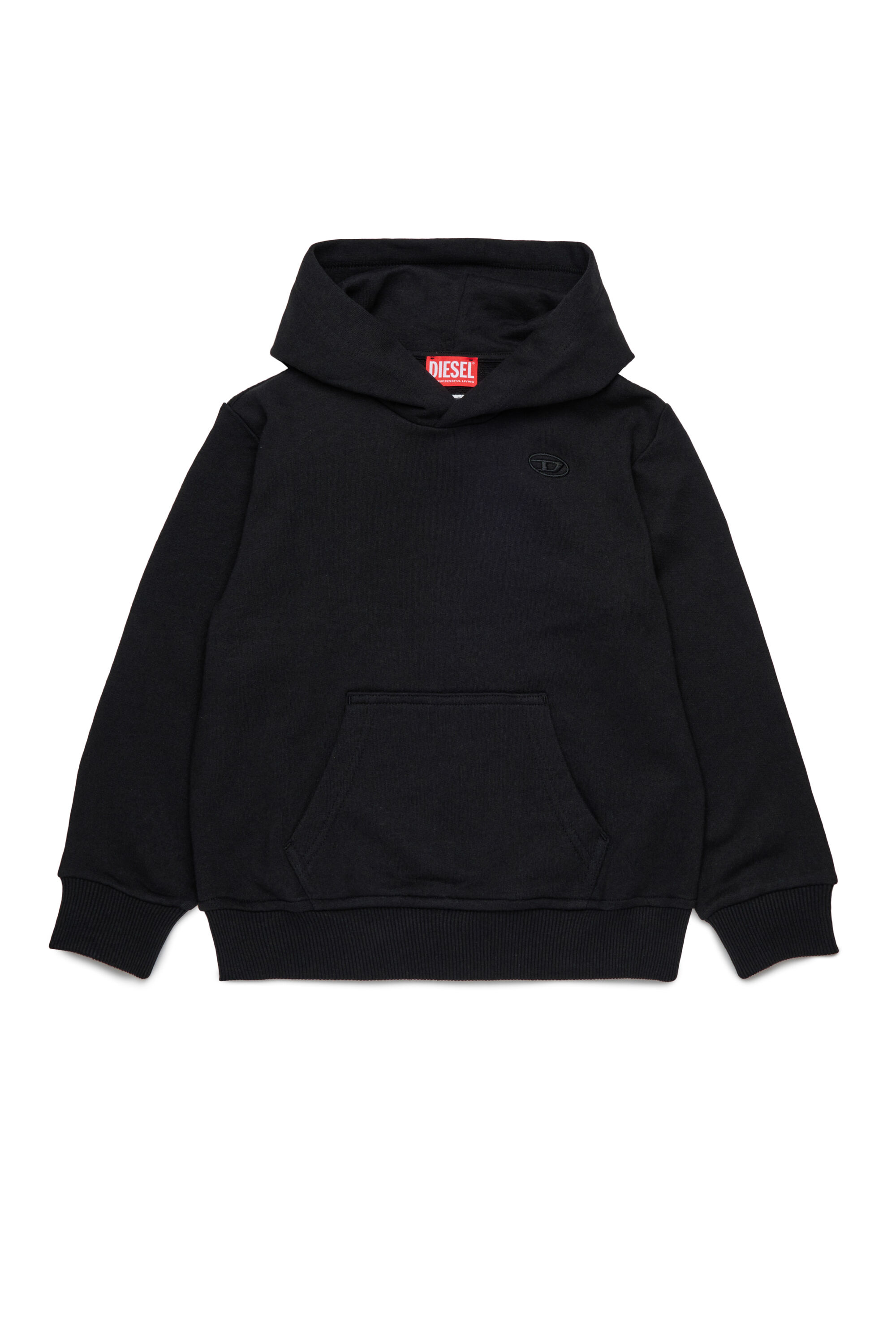 Diesel - SMACSHOODMEGOVALD OVER, Male's Hoodie with mega Oval D embroidery in ブラック - 1