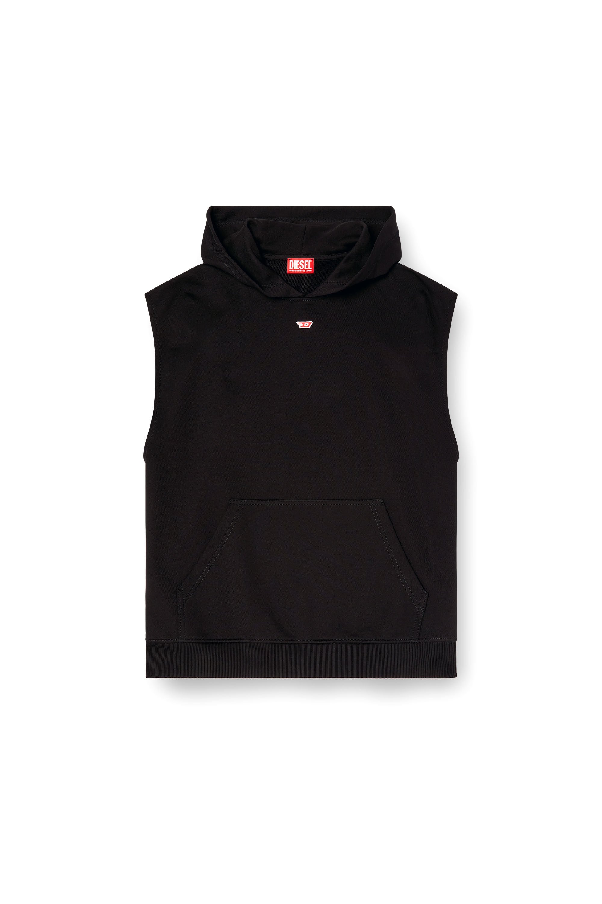 Diesel - S-BOXT-SL-D, Male's Sleeveless hoodie with D logo in ブラック - 2