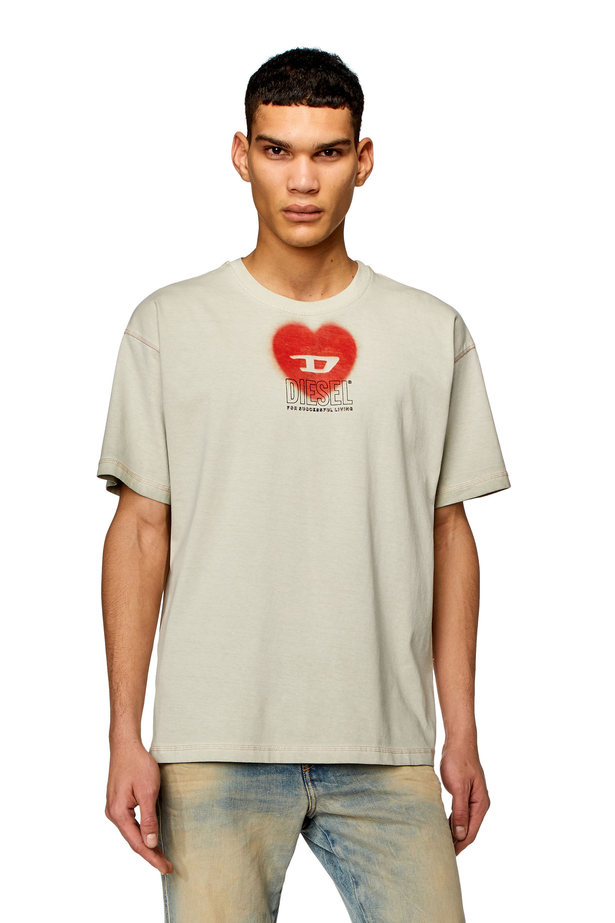 Diesel メンズ Tシャツ T-BUXT-N4 ハート プリント グラフィック T 
