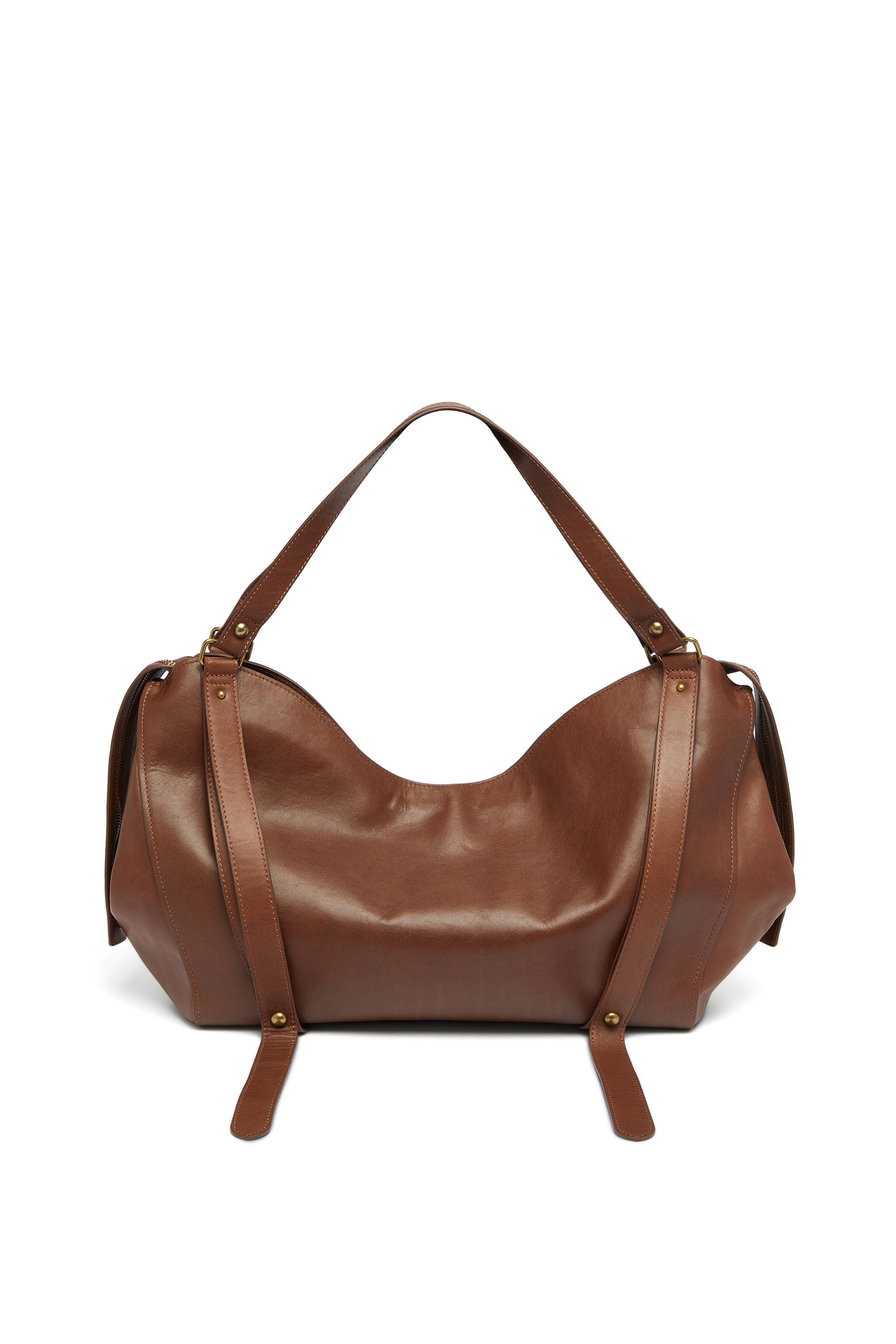 Diesel - D-ONE TOPHANDLE L, Unisex's D-One-Large top-handle bag in treated leather in ブラウン - 3