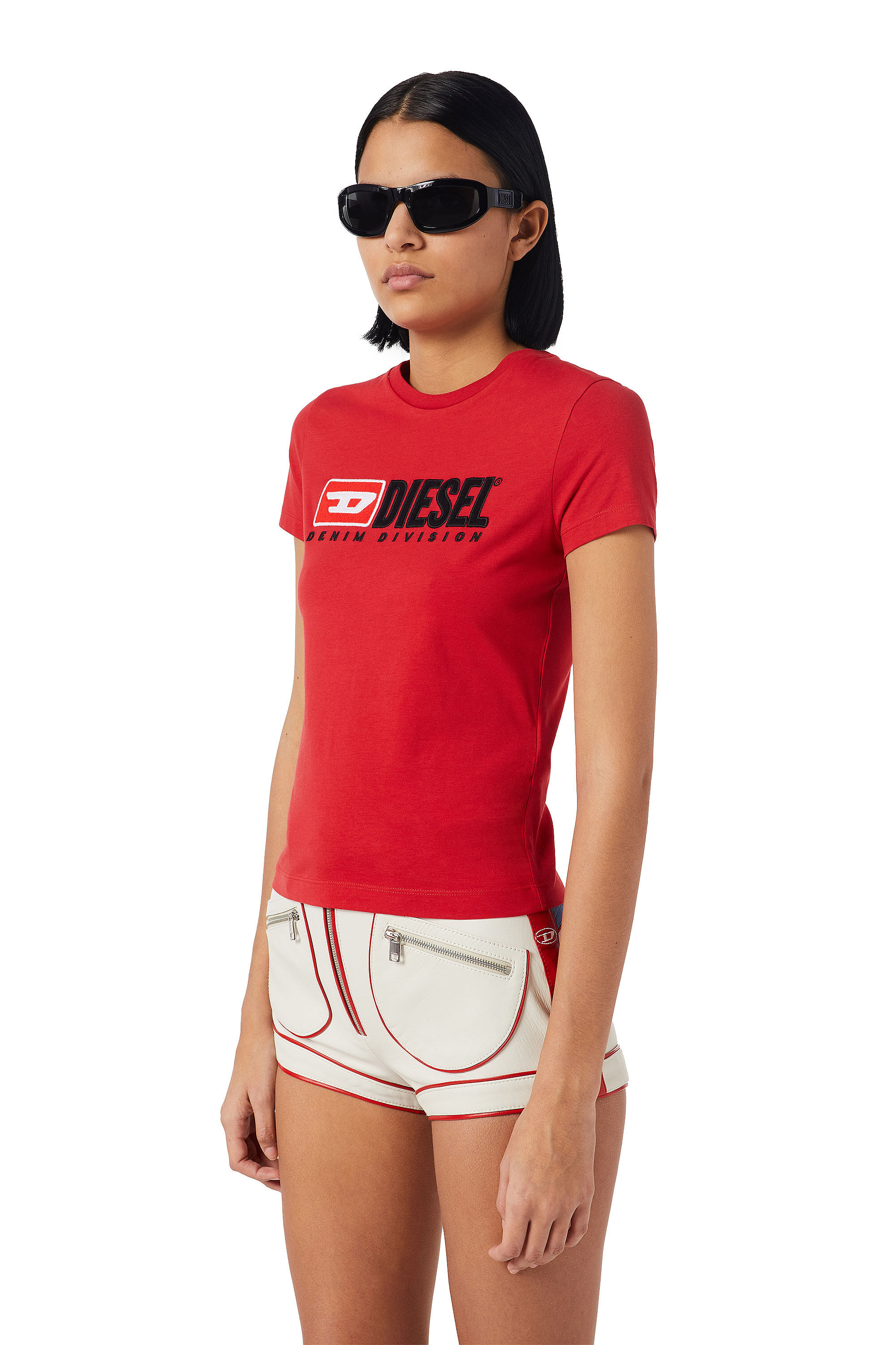 Diesel - T-SLI-DIV, Female's 半袖 Tシャツ in レッド - 6