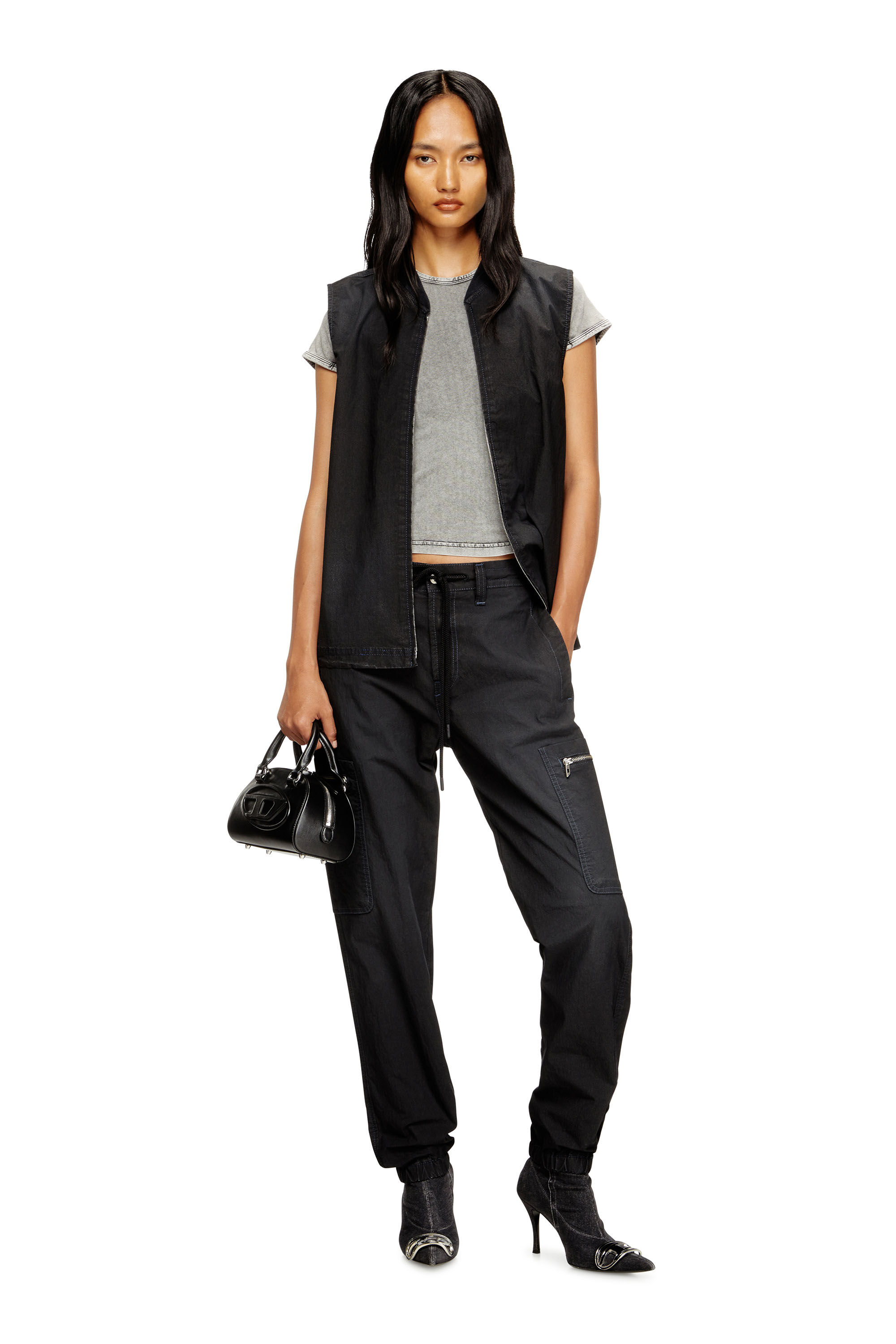 Diesel - D-SUND-D-N JOGG, Unisex's Sleeveless technical JoggJeans vest in ブラック/ダークグレー - 6