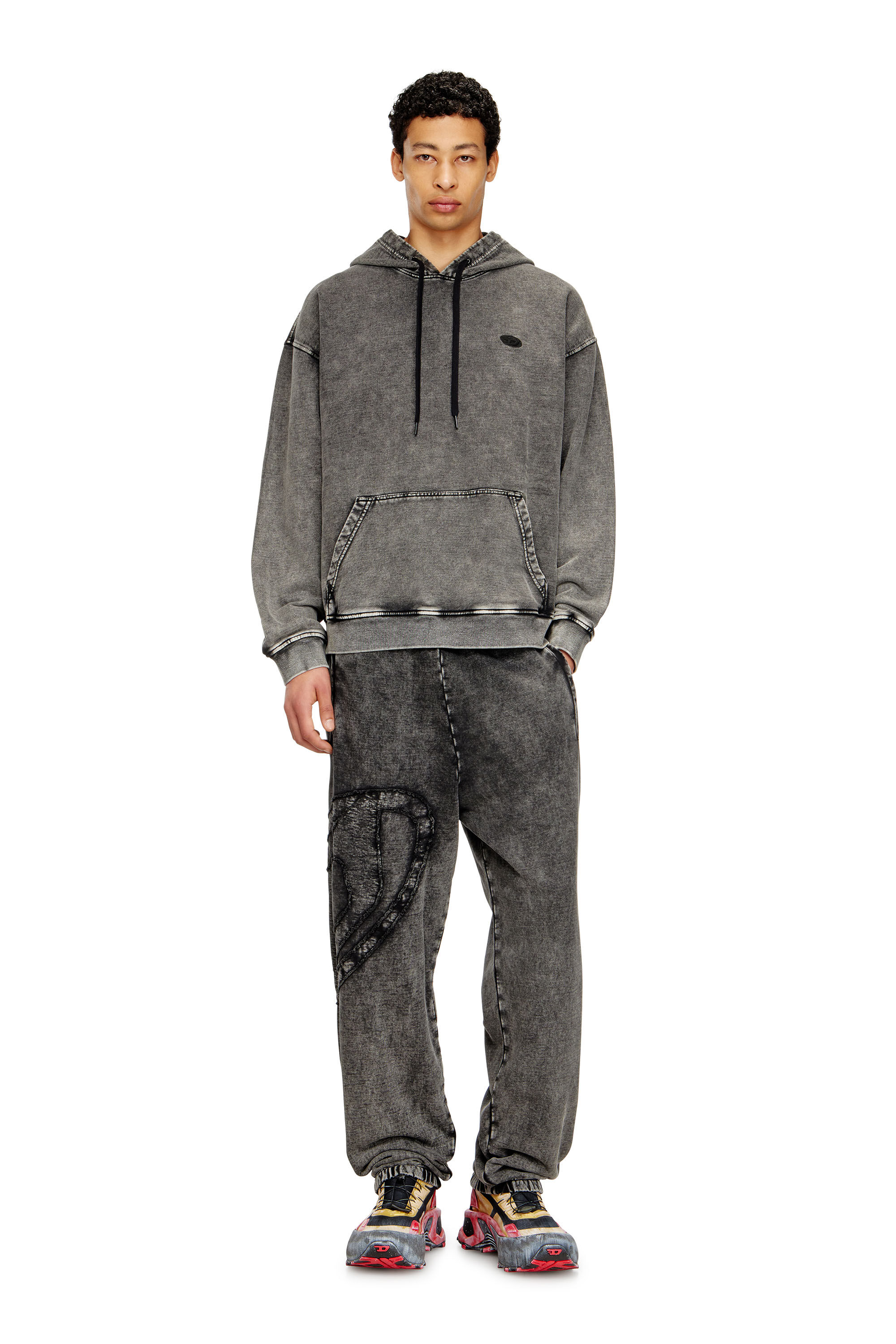 Diesel - S-BOXT-HOOD-DEN, Male's プルオーバーパーカー in ダークグレー - 1