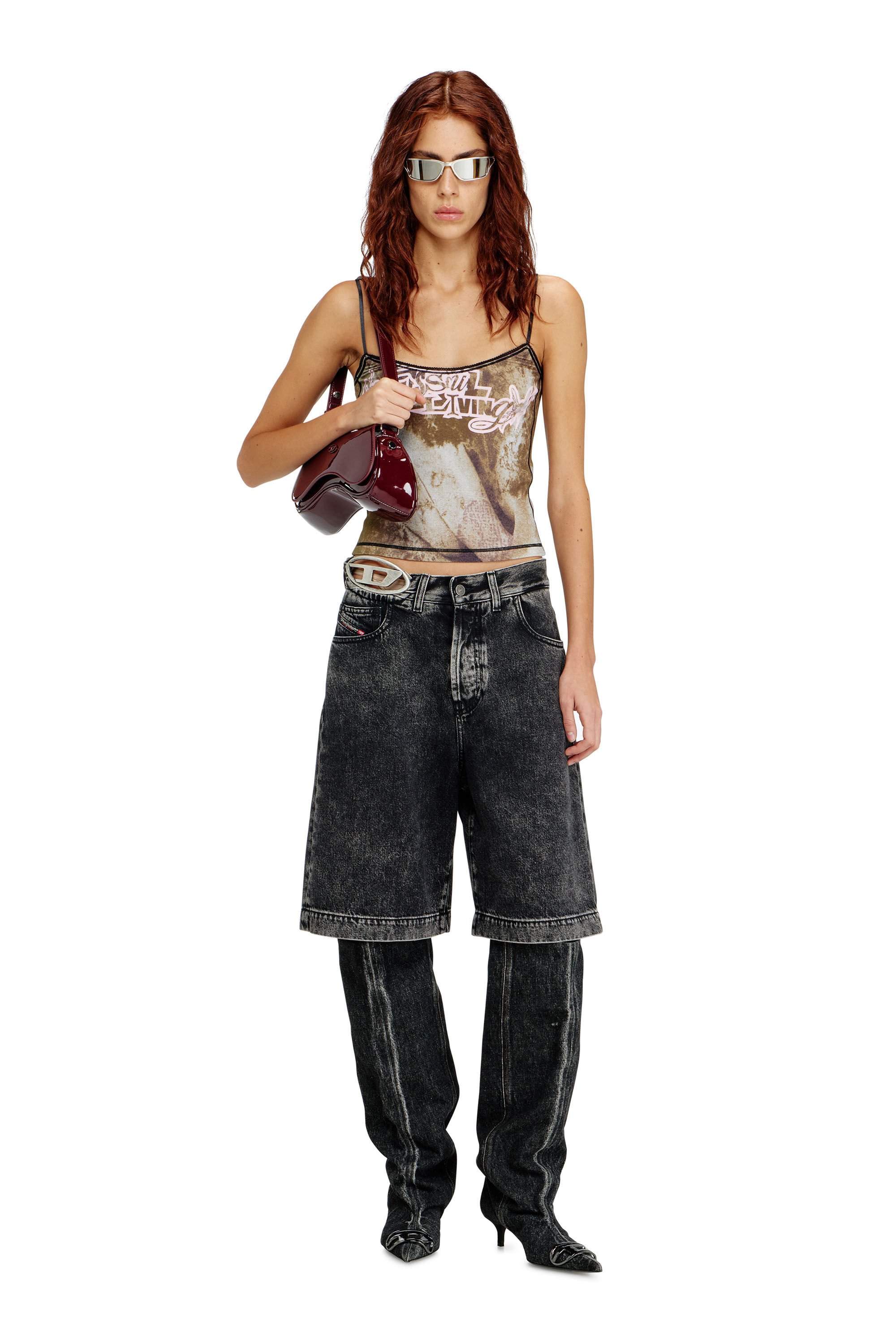 Diesel - DE-SIRE-SHORT-S2, Female's デニムショートパンツ in ダークグレー - 1