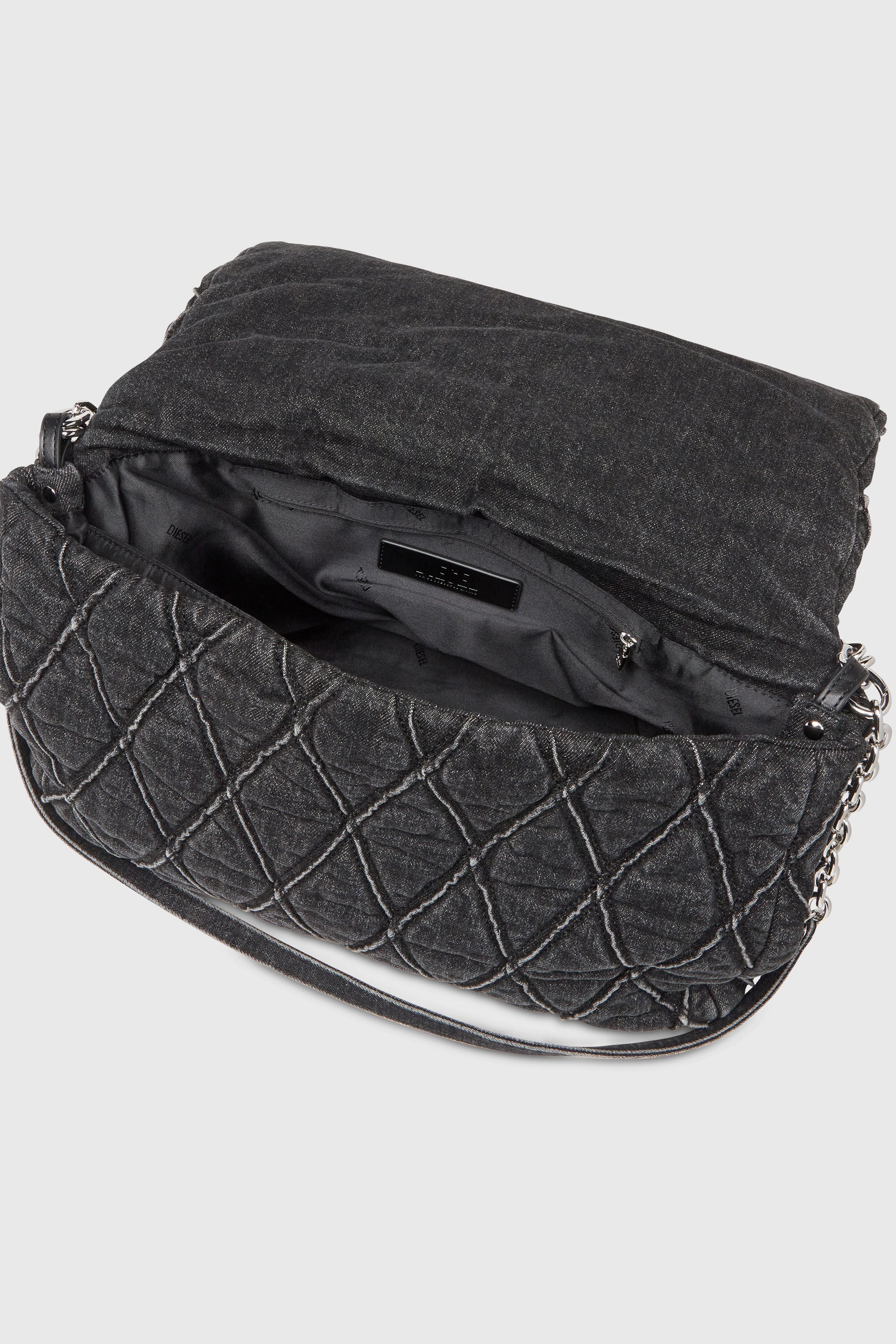 Diesel ウィメンズ バッグ Charm-D Shoulder L bag キルト デニム