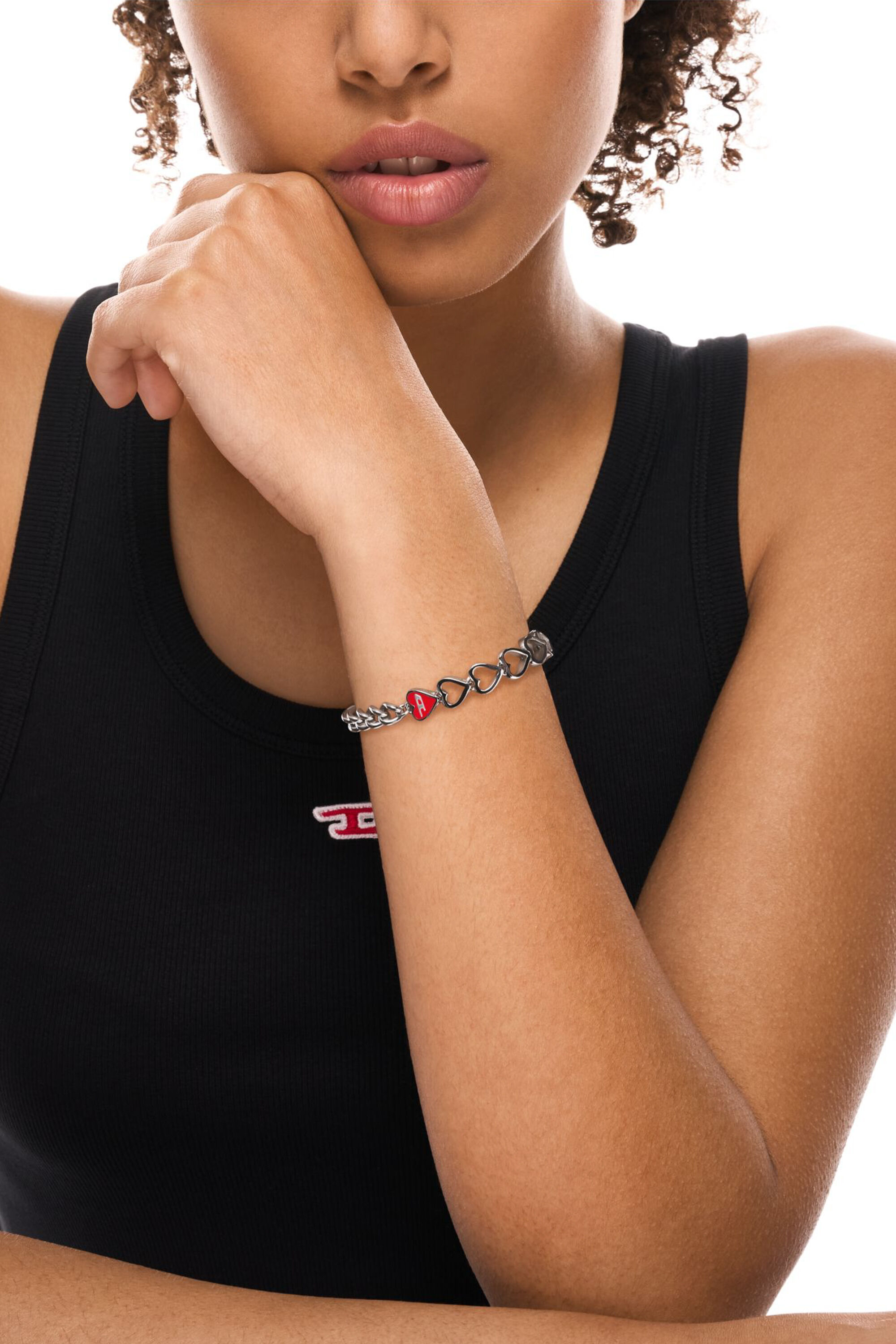 DX166840 JEWELLERY Stainless Steel Chain Bracelet｜シルバー