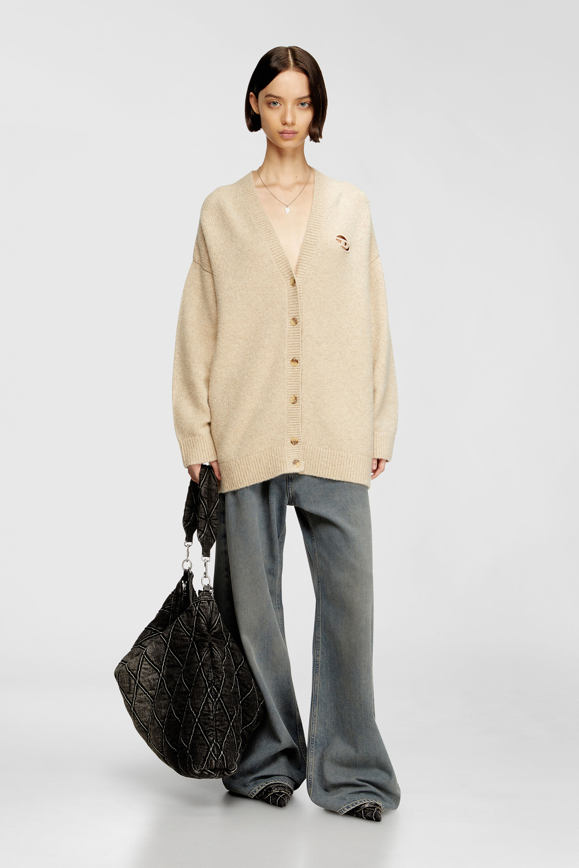 Diesel - M-AREELA, Female's カーディガン in ベージュ - 1