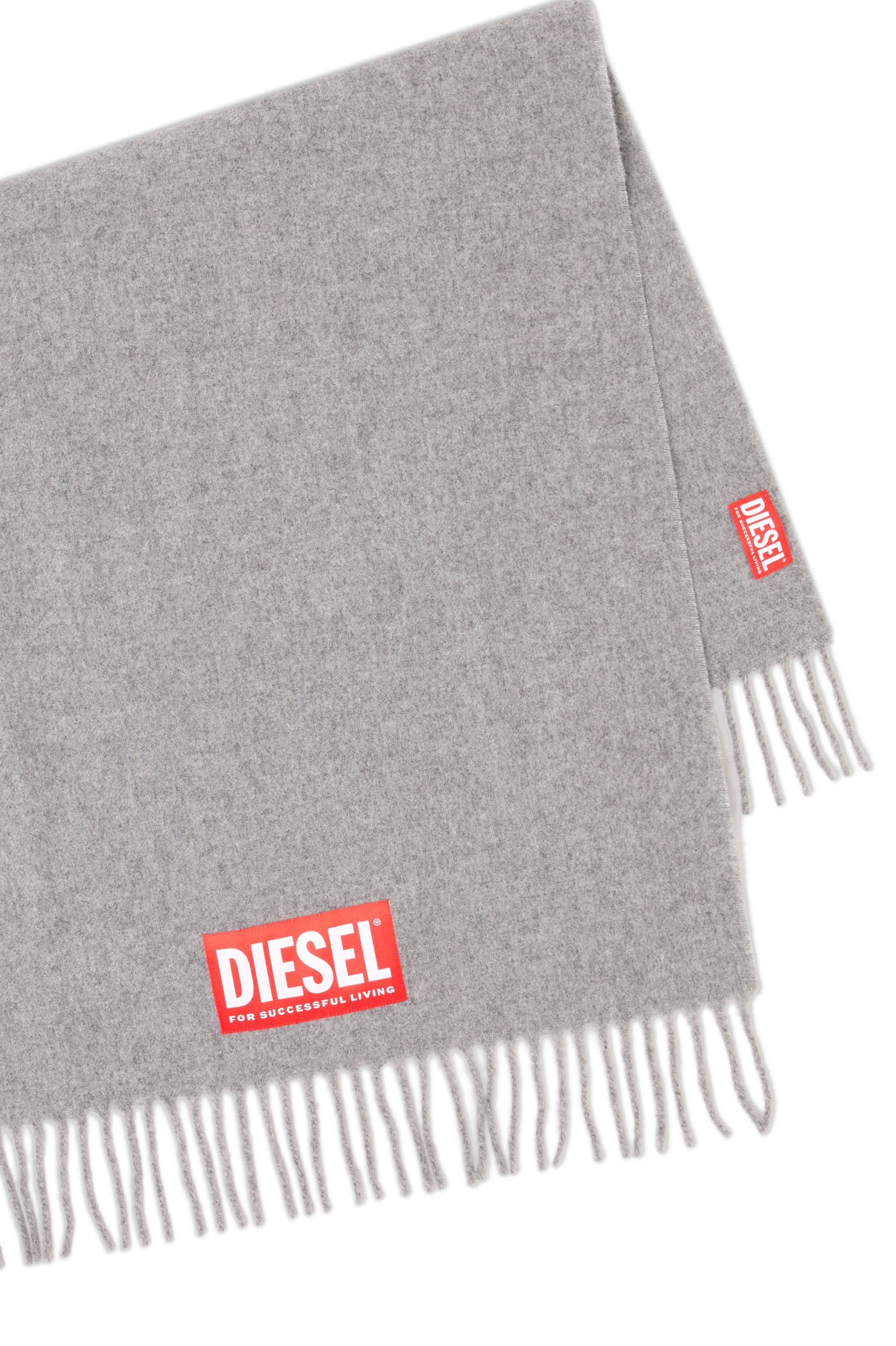 DIESEL チェック柄マフラー グレー　アルパカ混 S-IMON ストール｜グレー｜メンズ｜DIESEL