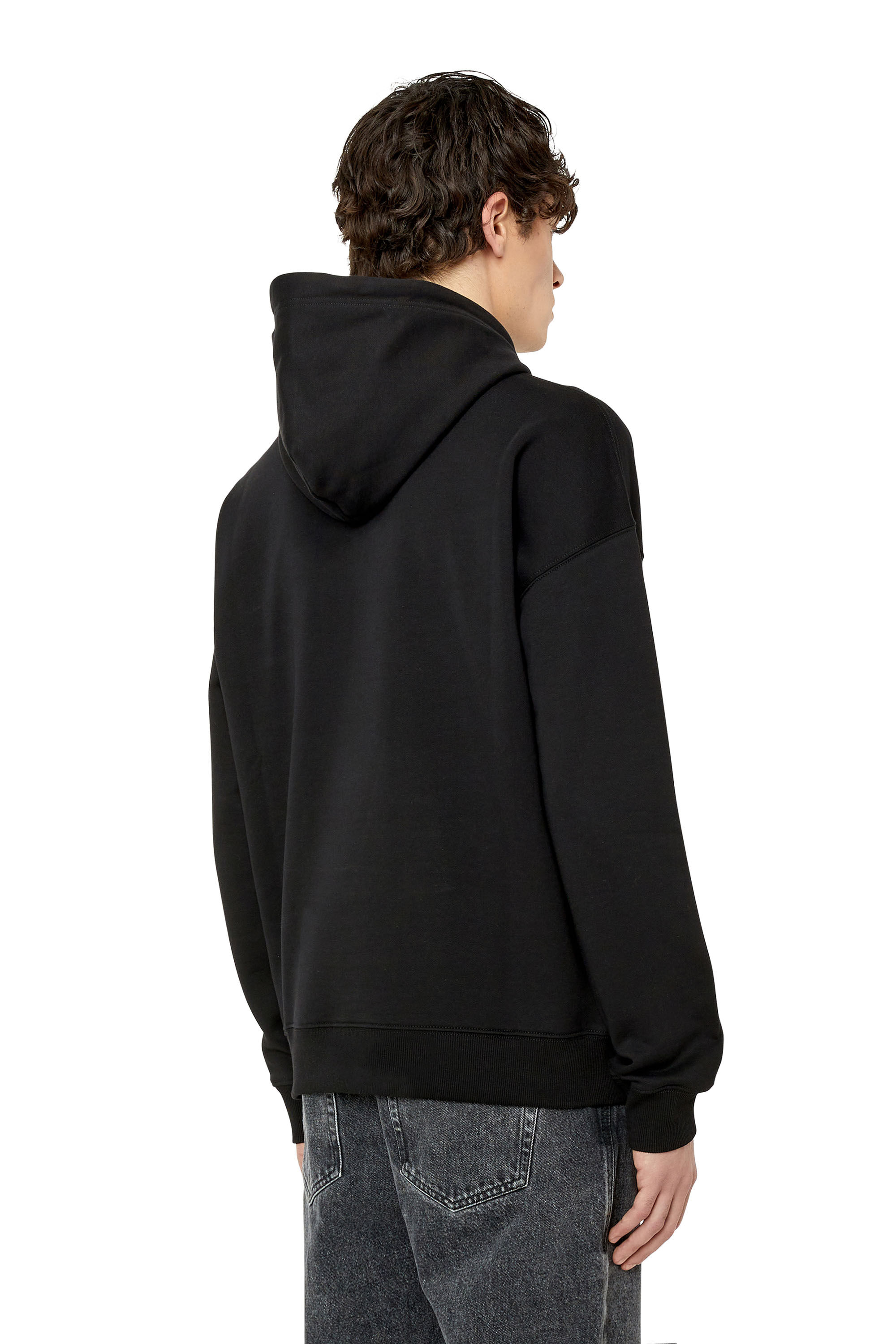 Diesel - S-ROB-HOOD-DOVAL-PJ, Male's Hoodie with oval D patch in ブラック - 5
