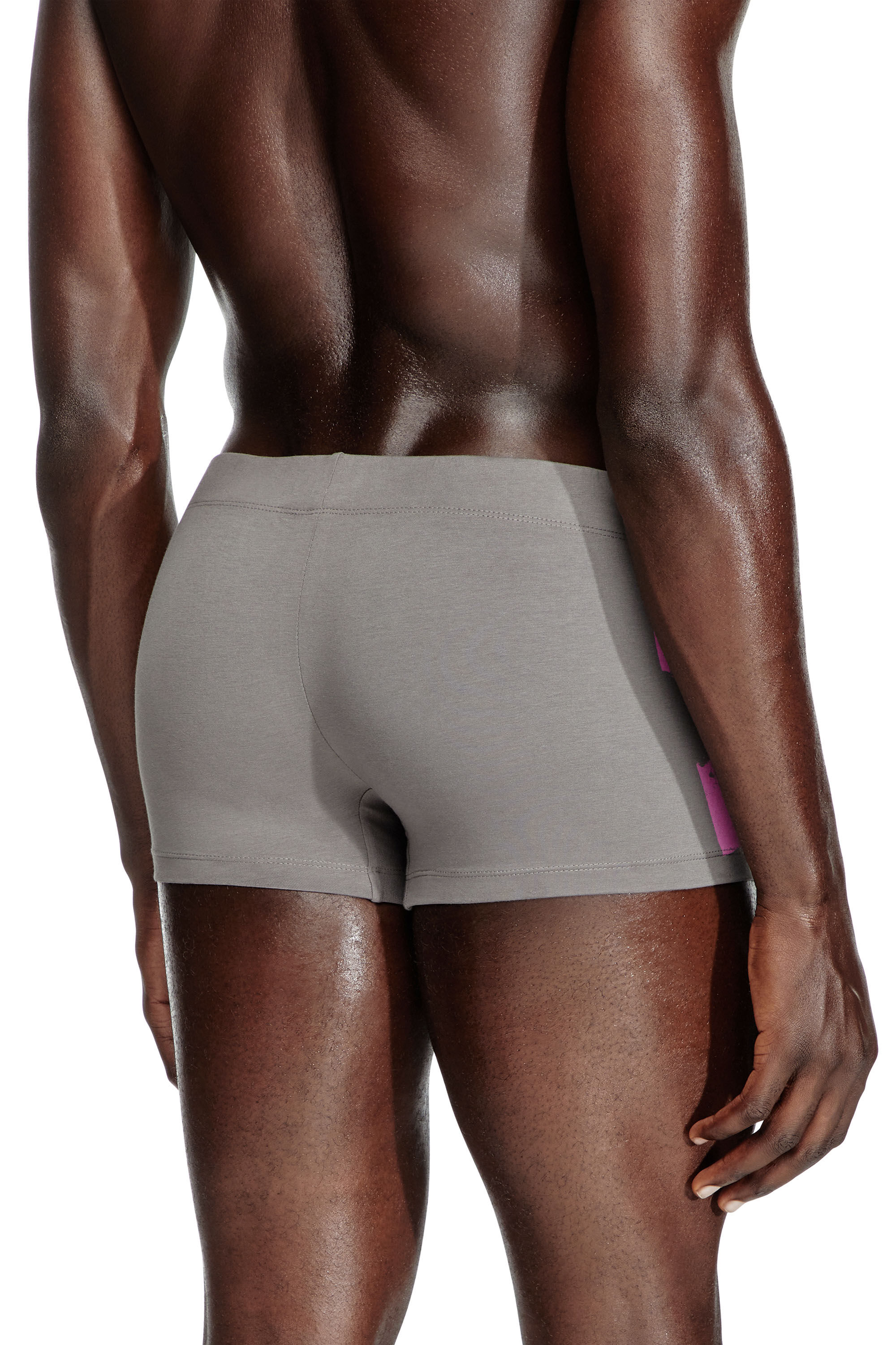 Diesel - DAMIEN-D-POP, Male's Boxer briefs with distressed logo in グレー - 4