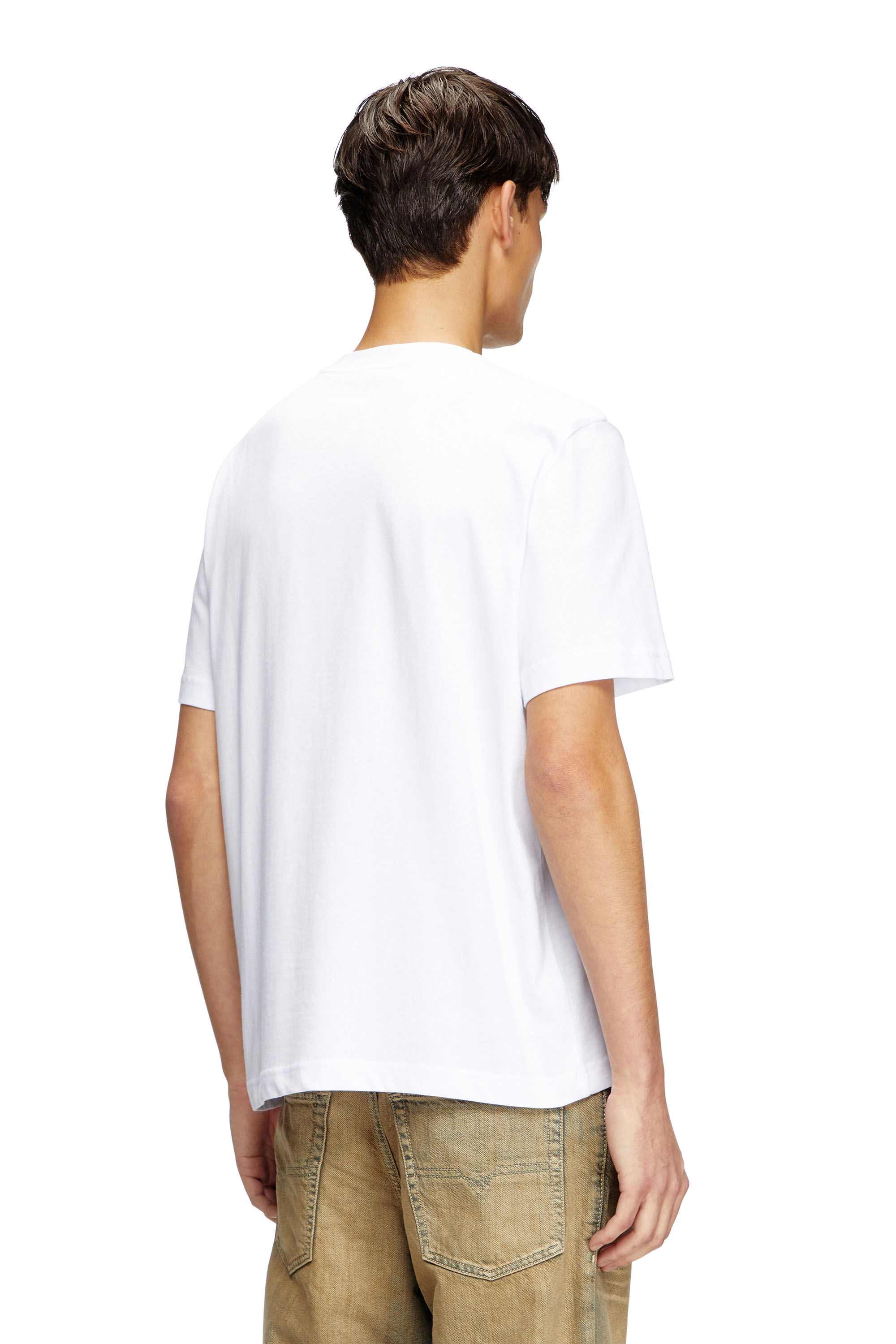 Diesel - T-ADJUST-BIGOVAL, Male's T-shirt with embossed Oval D in ホワイト - 4