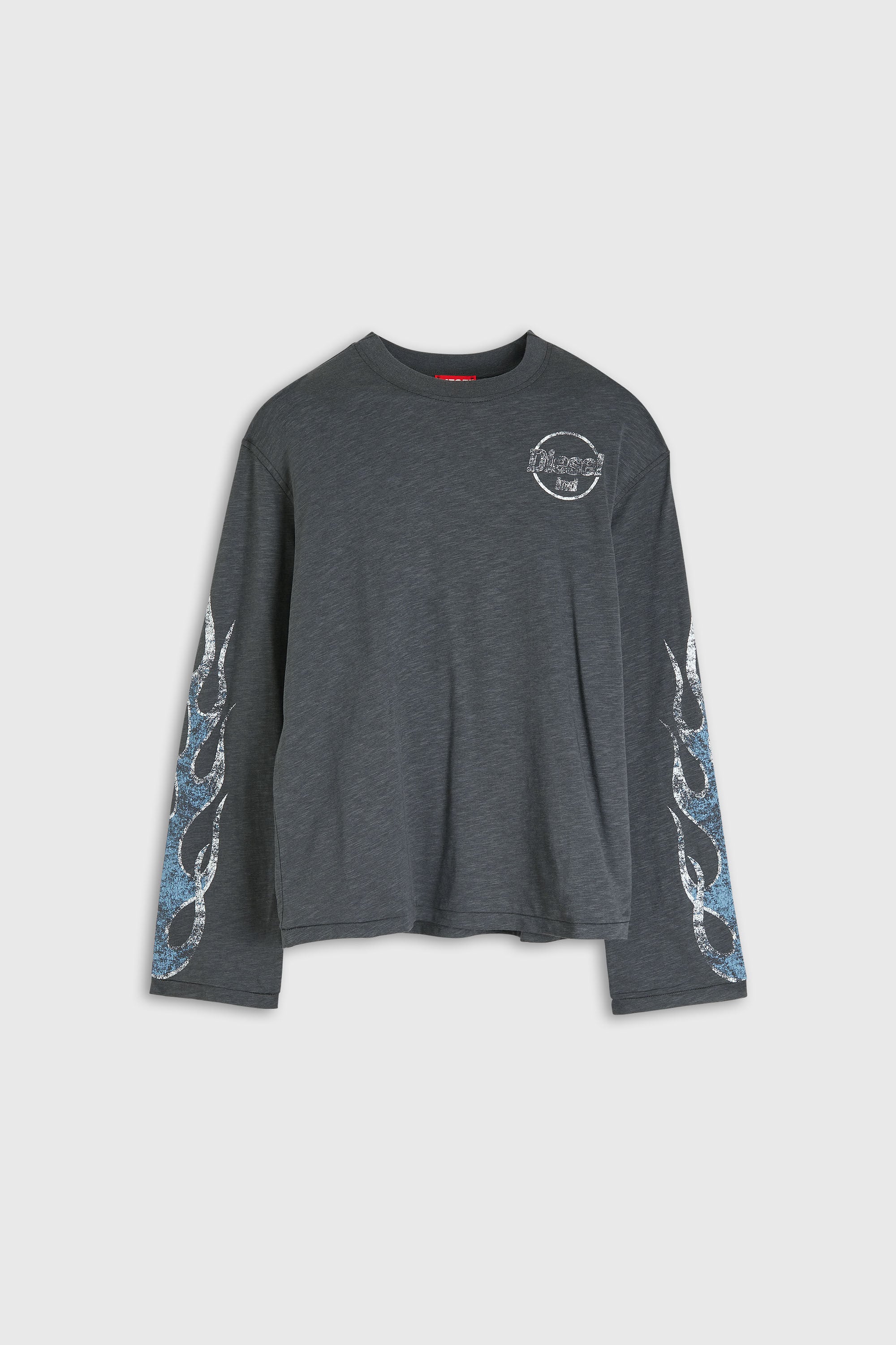 DIESEL 24年モデル美品 予備ボタン付き ヘンリーネック長袖Tシャツ T-HILARY-LS-B3 長袖Tシャツ｜グレー｜ウィメンズ｜DIESEL