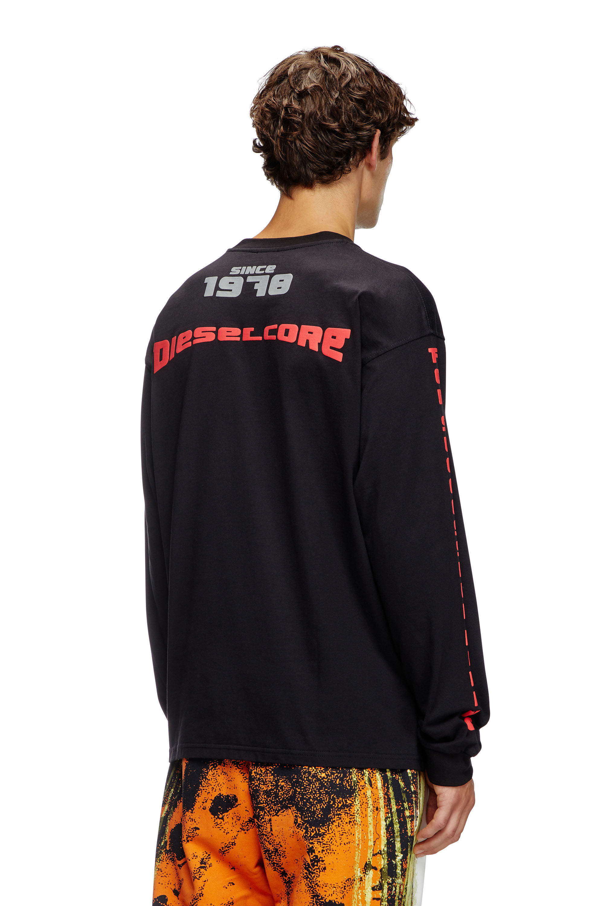 Diesel - T-BOXTY-LS, Male's Long-sleeve T-shirt with Livestream print in ブラック - 5