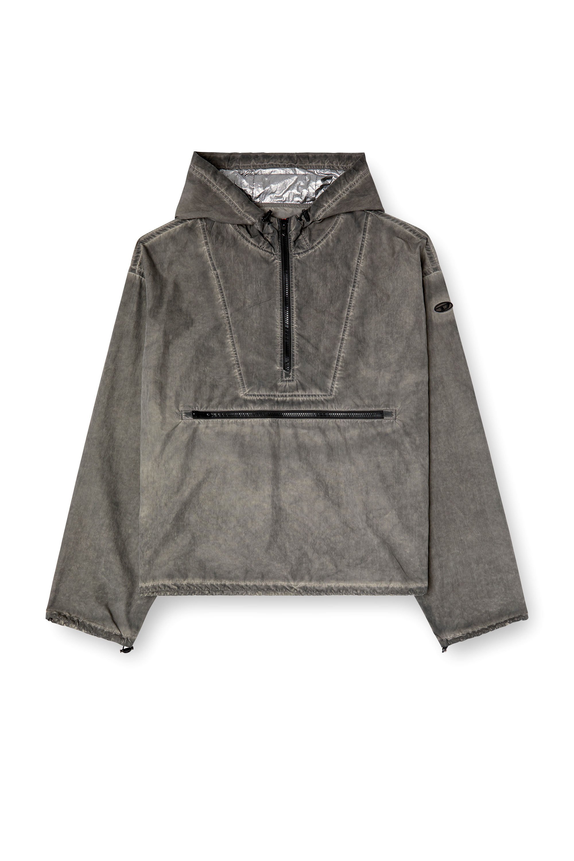 Diesel - J-NOODE-A, Male's Packable hooded anorak jacket in グレー - 2
