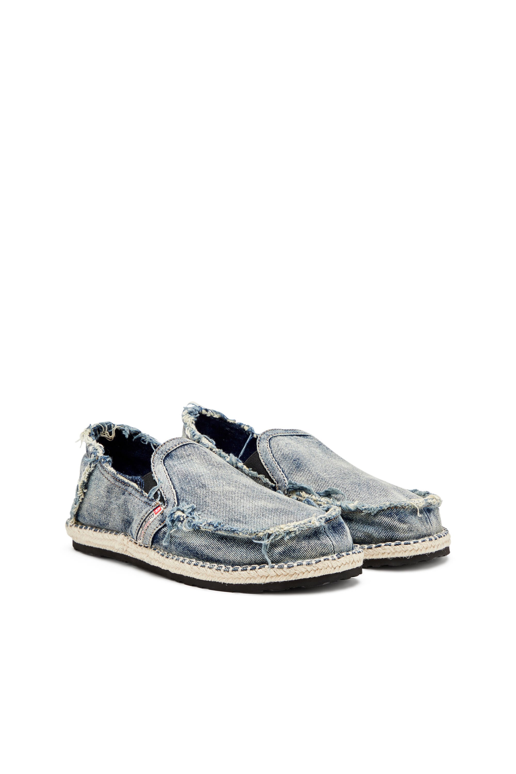 Diesel - D-LUKAS ESP, Male's D-Lukas-Espadrille loafers in distressed denim in ライトブルー - 2